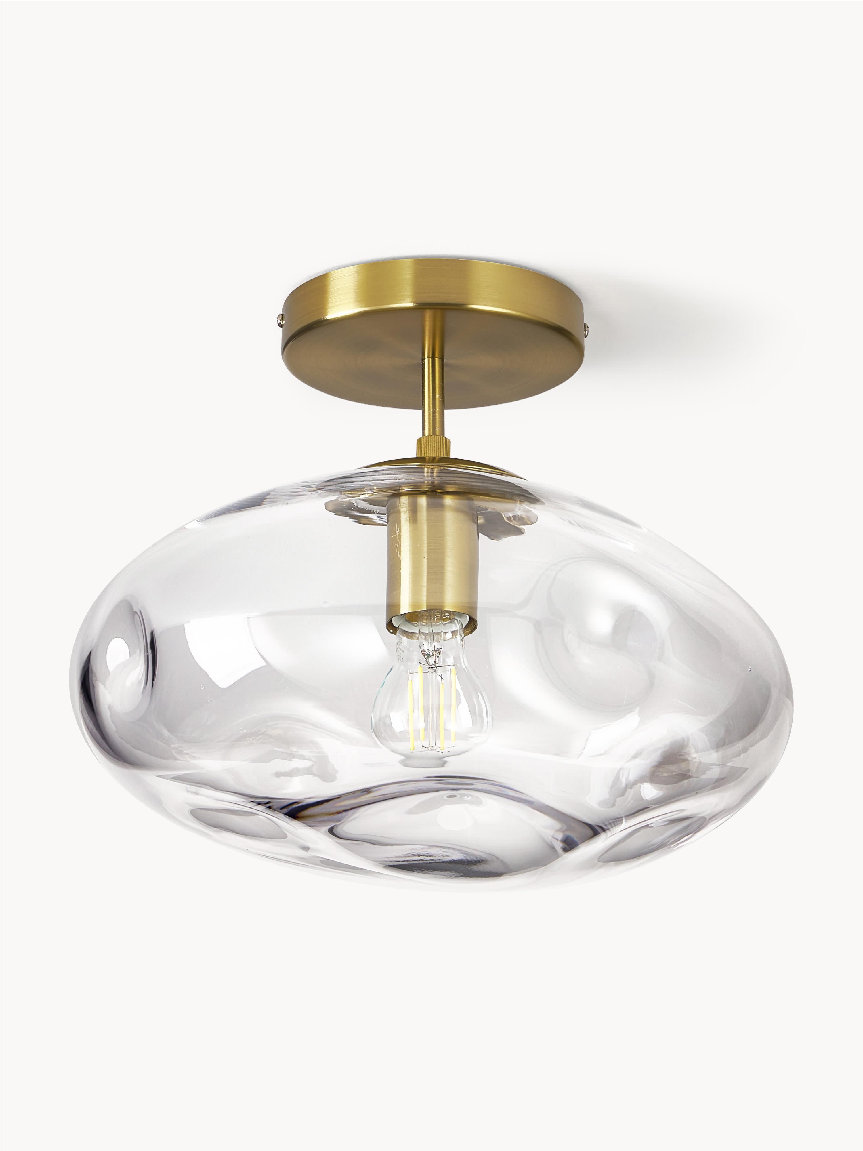 Plafonnier en verre Kol - Transparent, doré