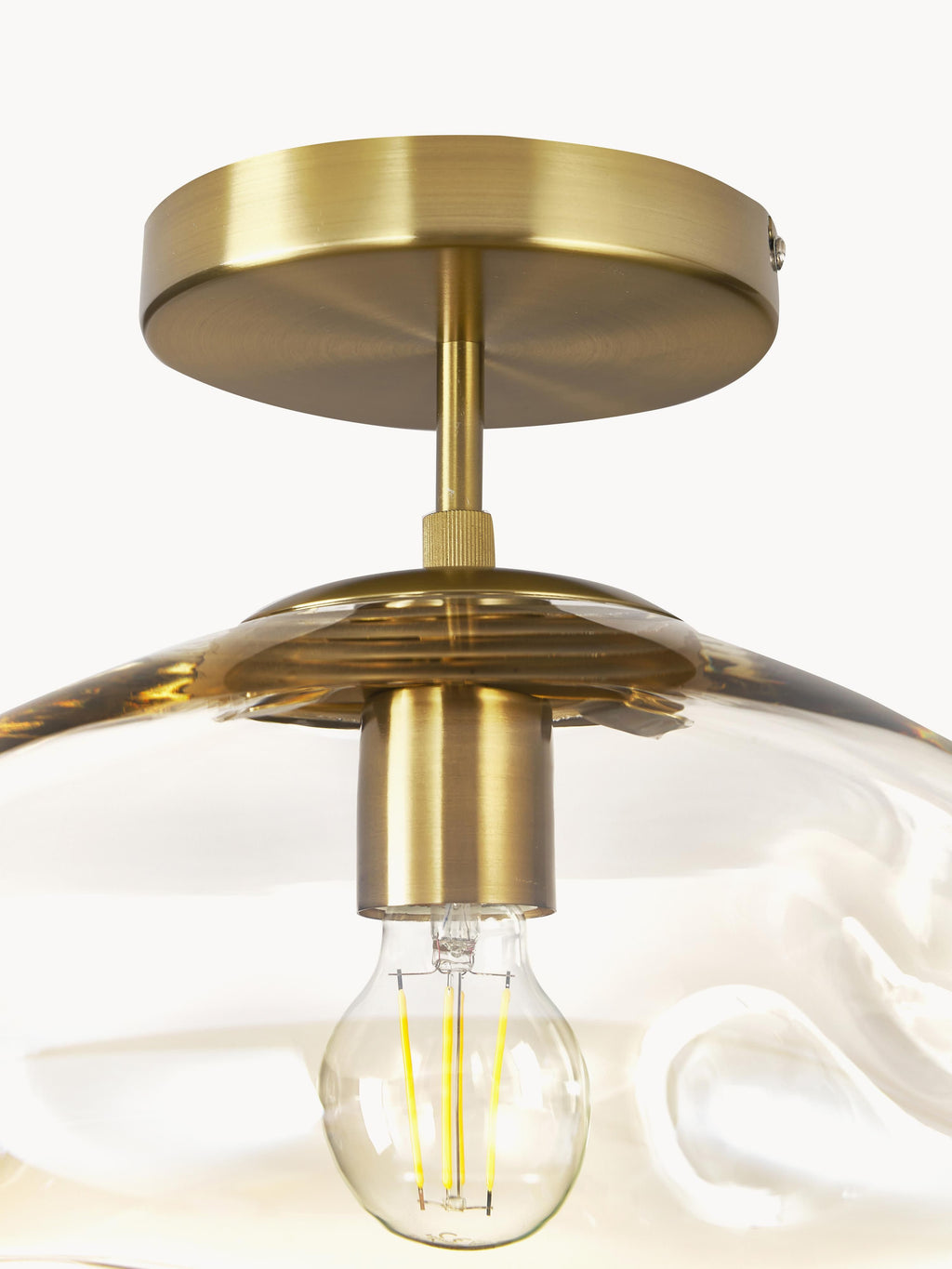 Plafonnier en verre Kol - Beige, doré