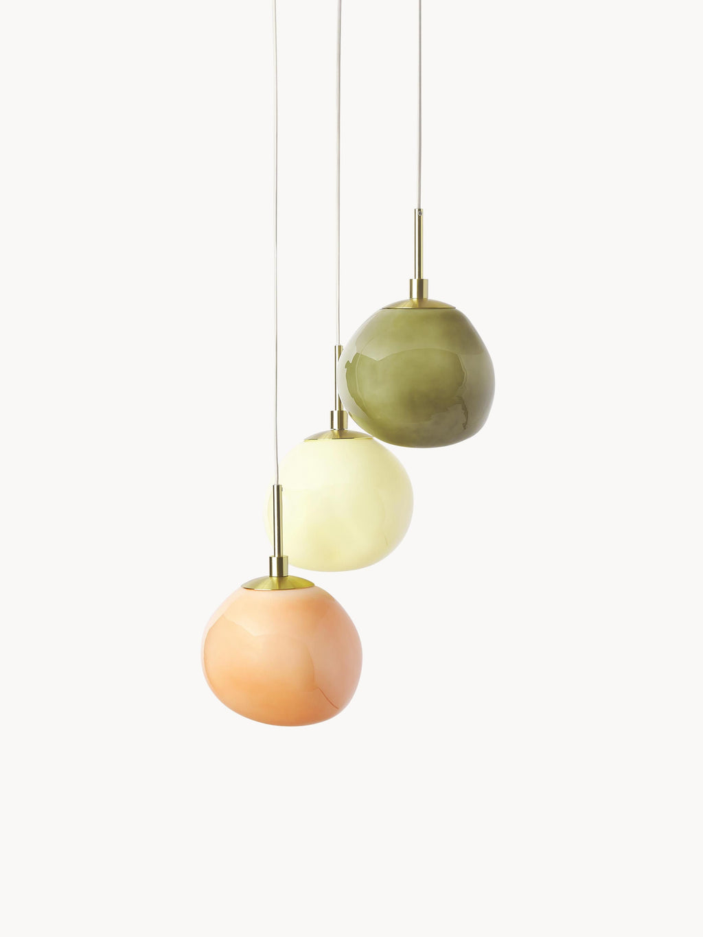 Suspension grappe en verre opalescent Noir - Multicolore