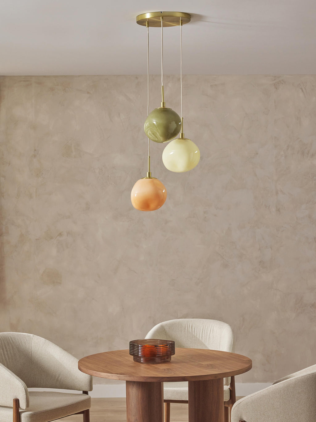 Suspension grappe en verre opalescent Noir - Multicolore