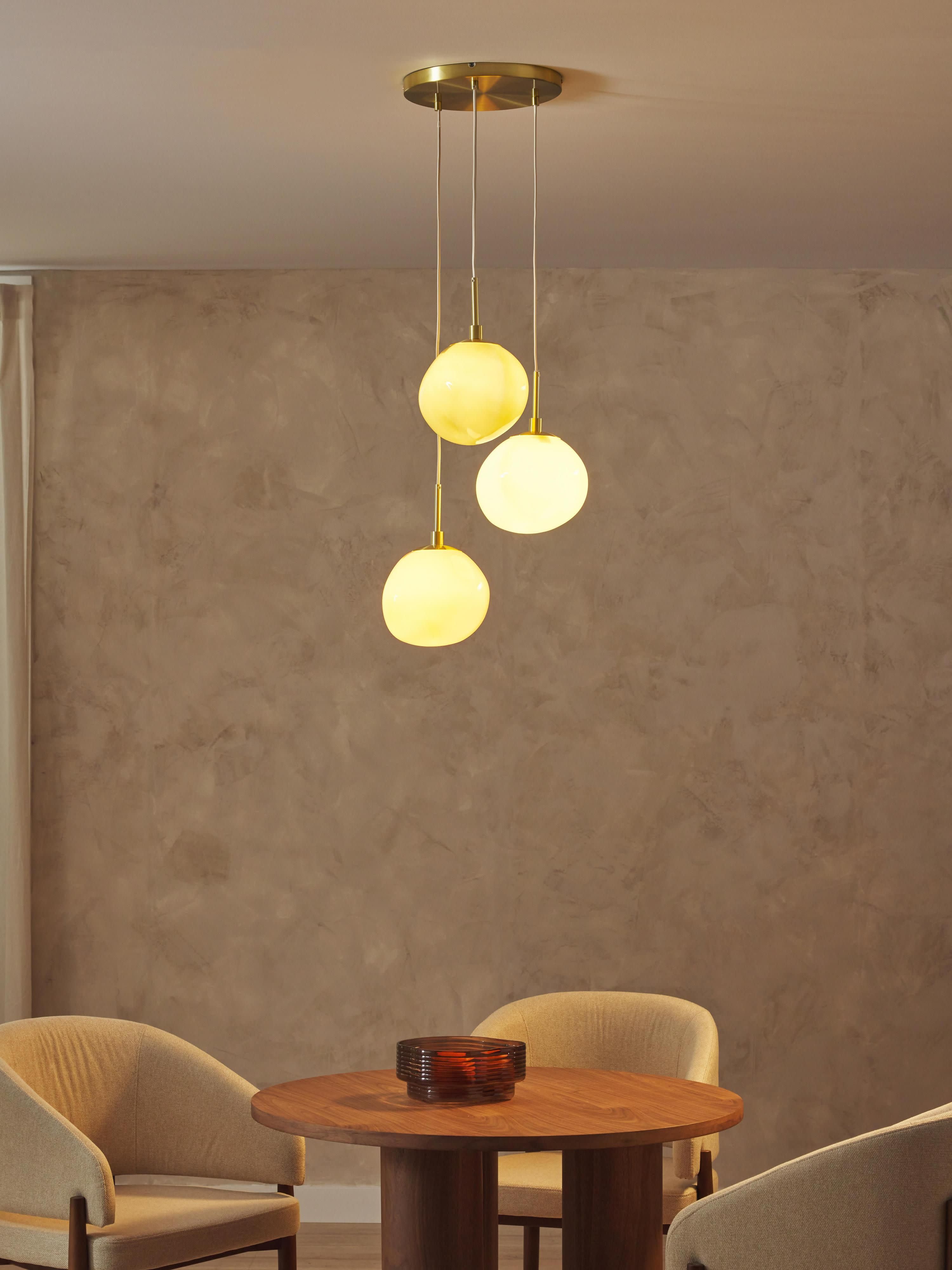 Suspension grappe en verre opalescent Noir - Multicolore