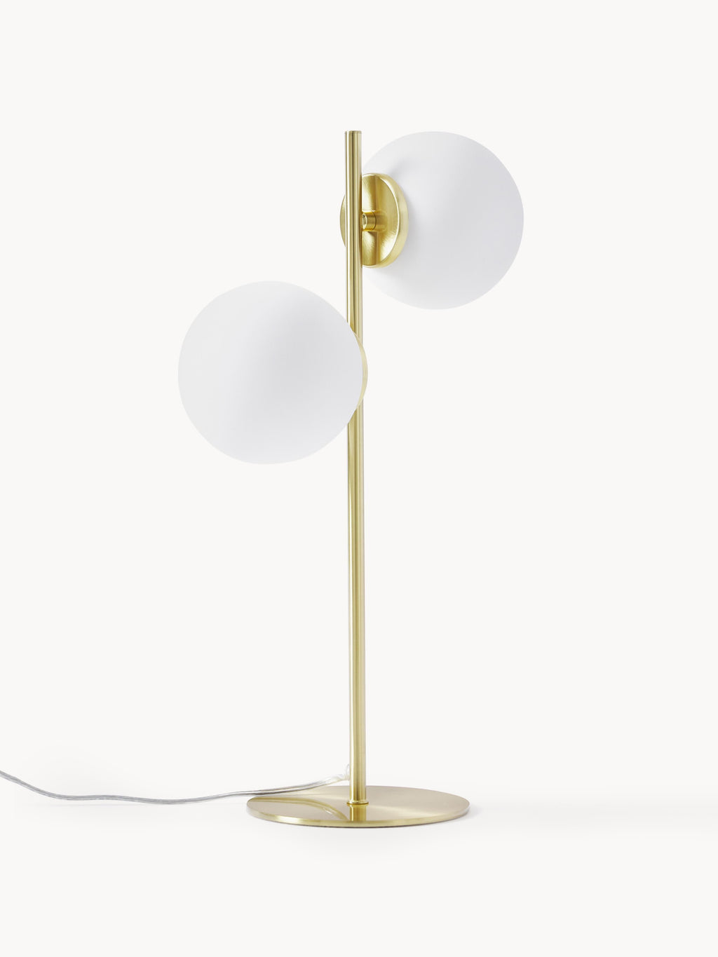 Lampe à poser en verre opalescent Niilo - Blanc, doré