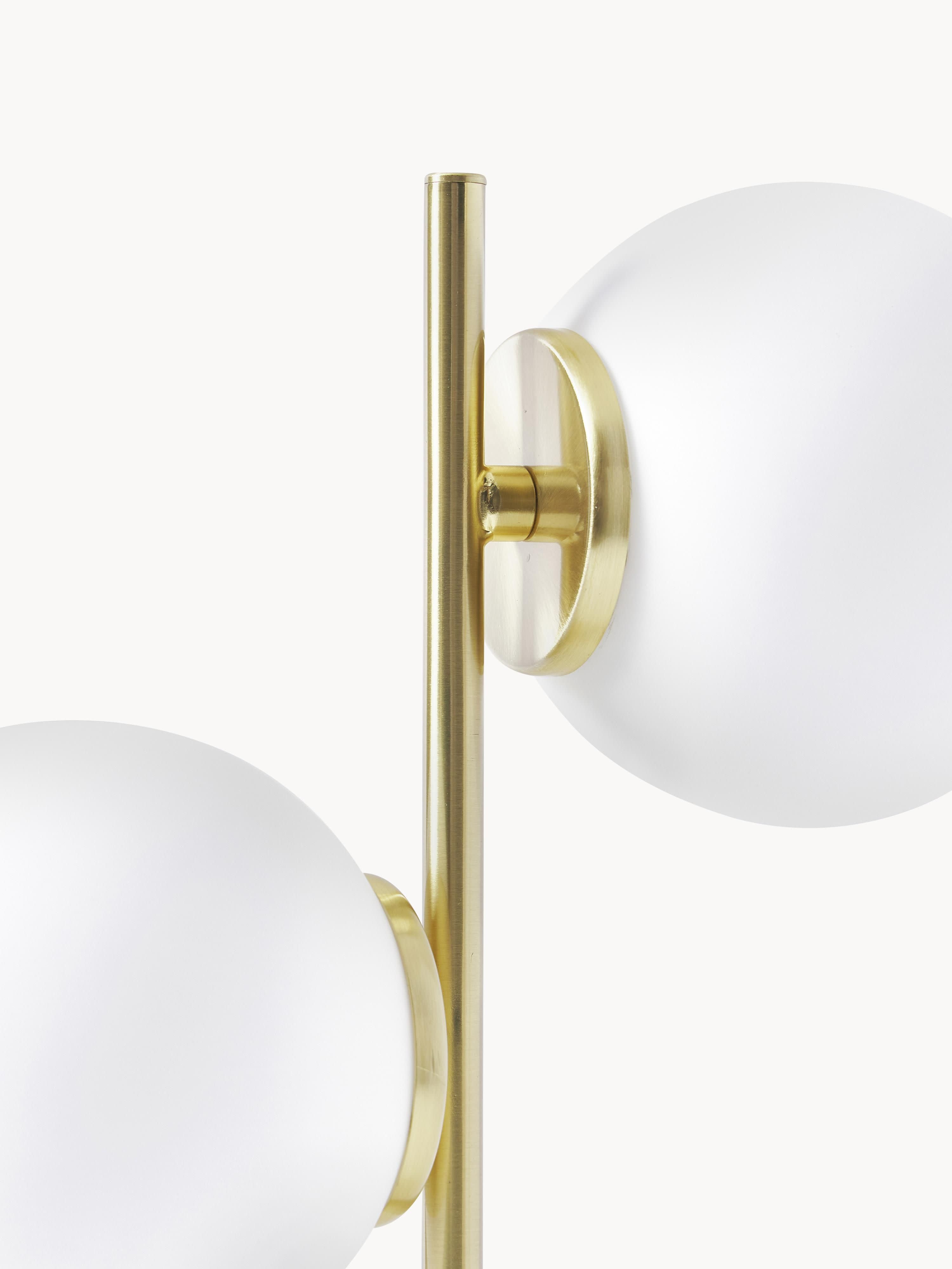Lampe à poser en verre opalescent Niilo - Blanc, doré