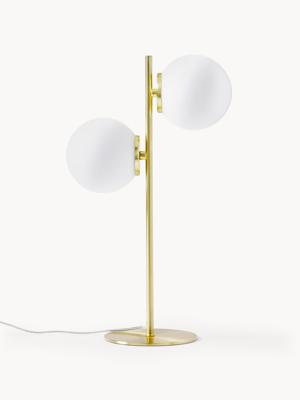Lampe à poser en verre opalescent Niilo - Blanc, doré
