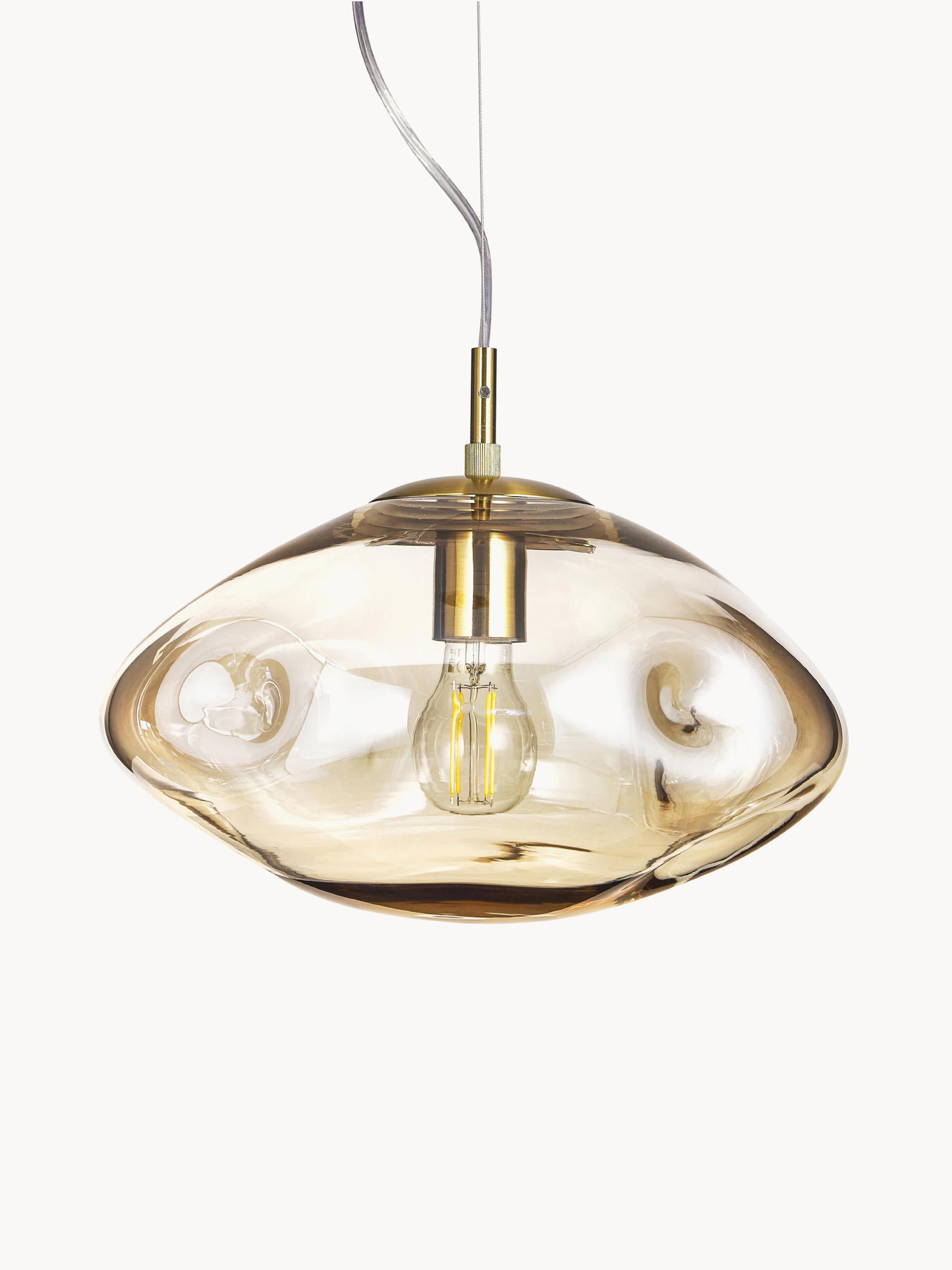 Suspension en verre Kol - Beige, doré