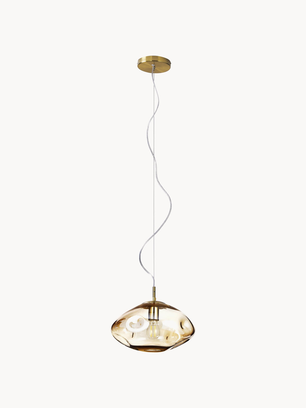 Suspension en verre Kol - Beige, doré