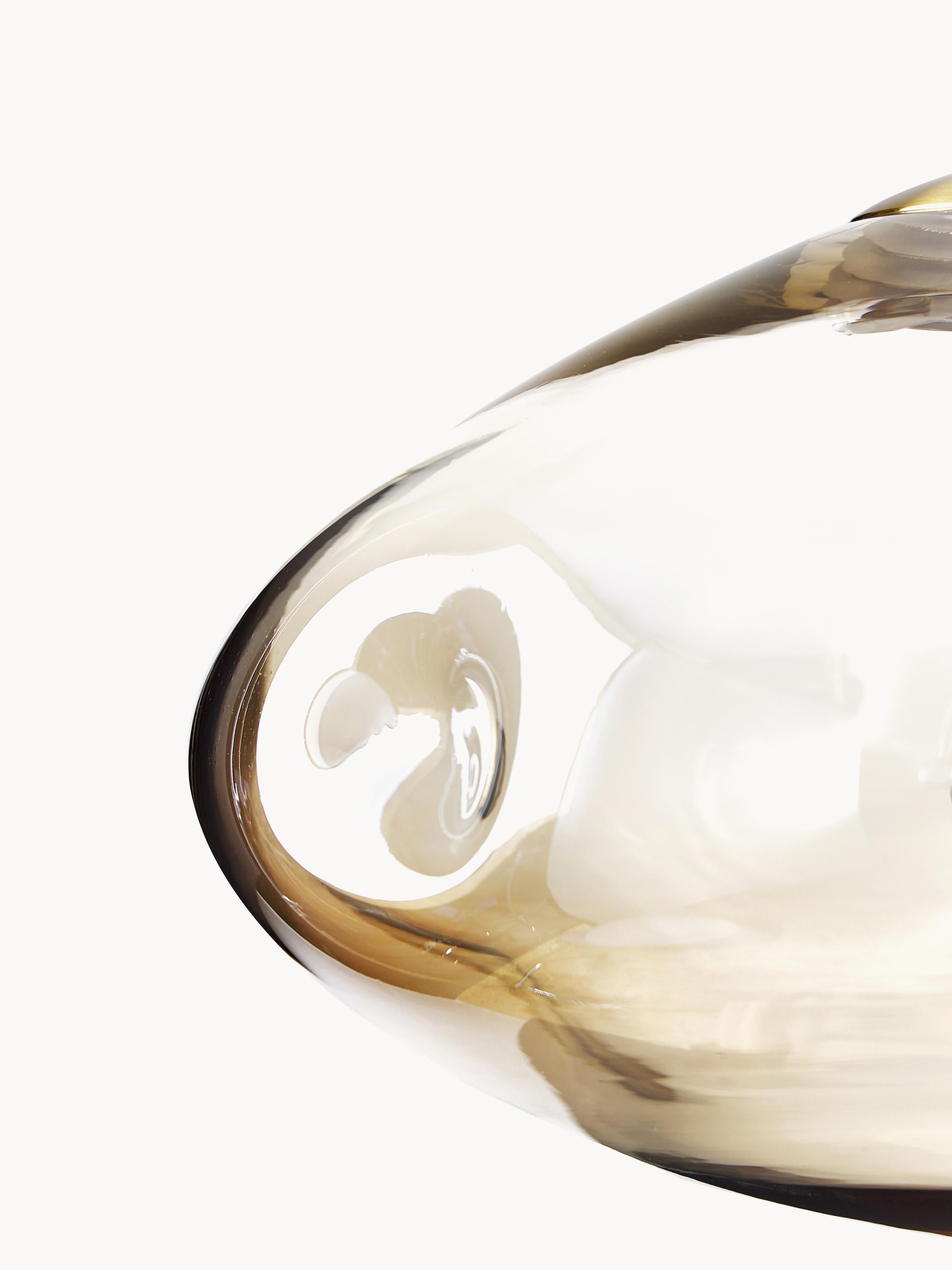 Suspension en verre Kol - Beige, doré