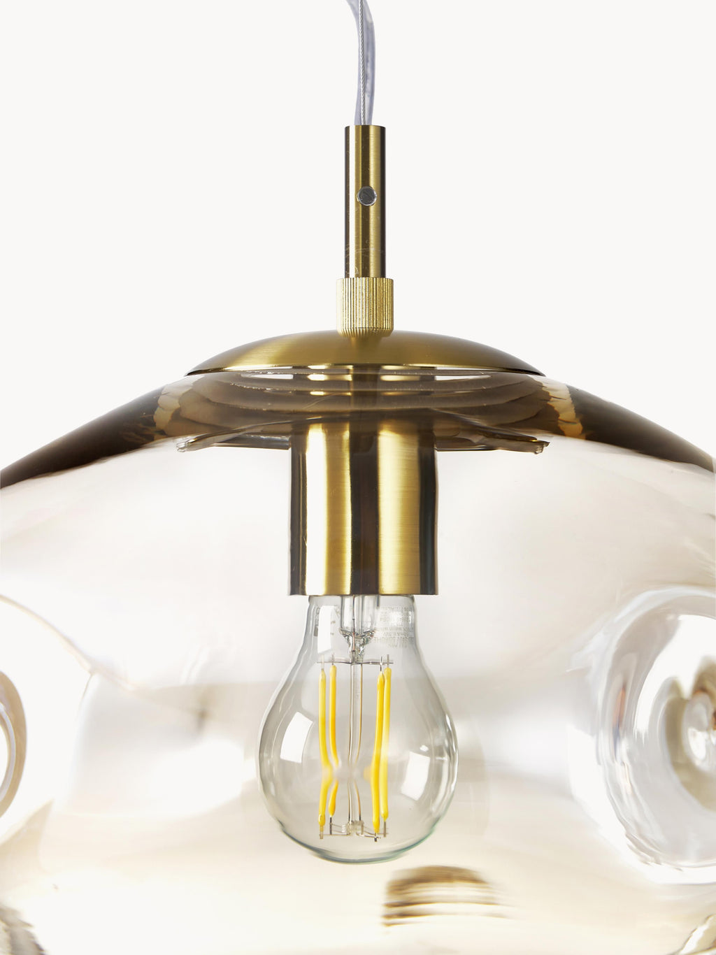 Suspension en verre Kol - Beige, doré