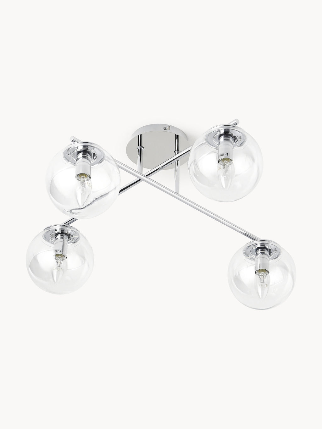 Plafonnier Niilo - Transparent, chrome