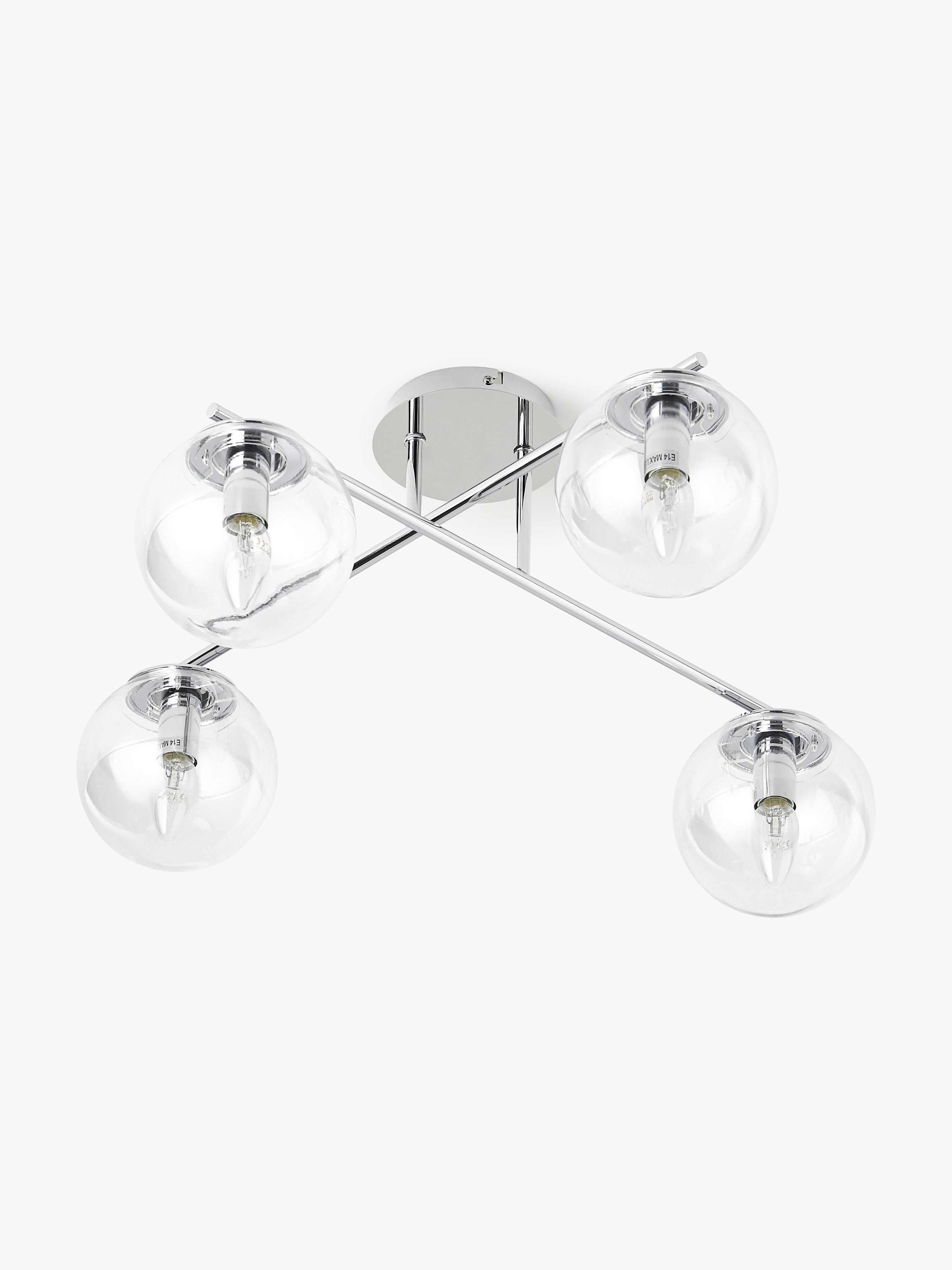 Plafonnier Niilo - Transparent, chrome
