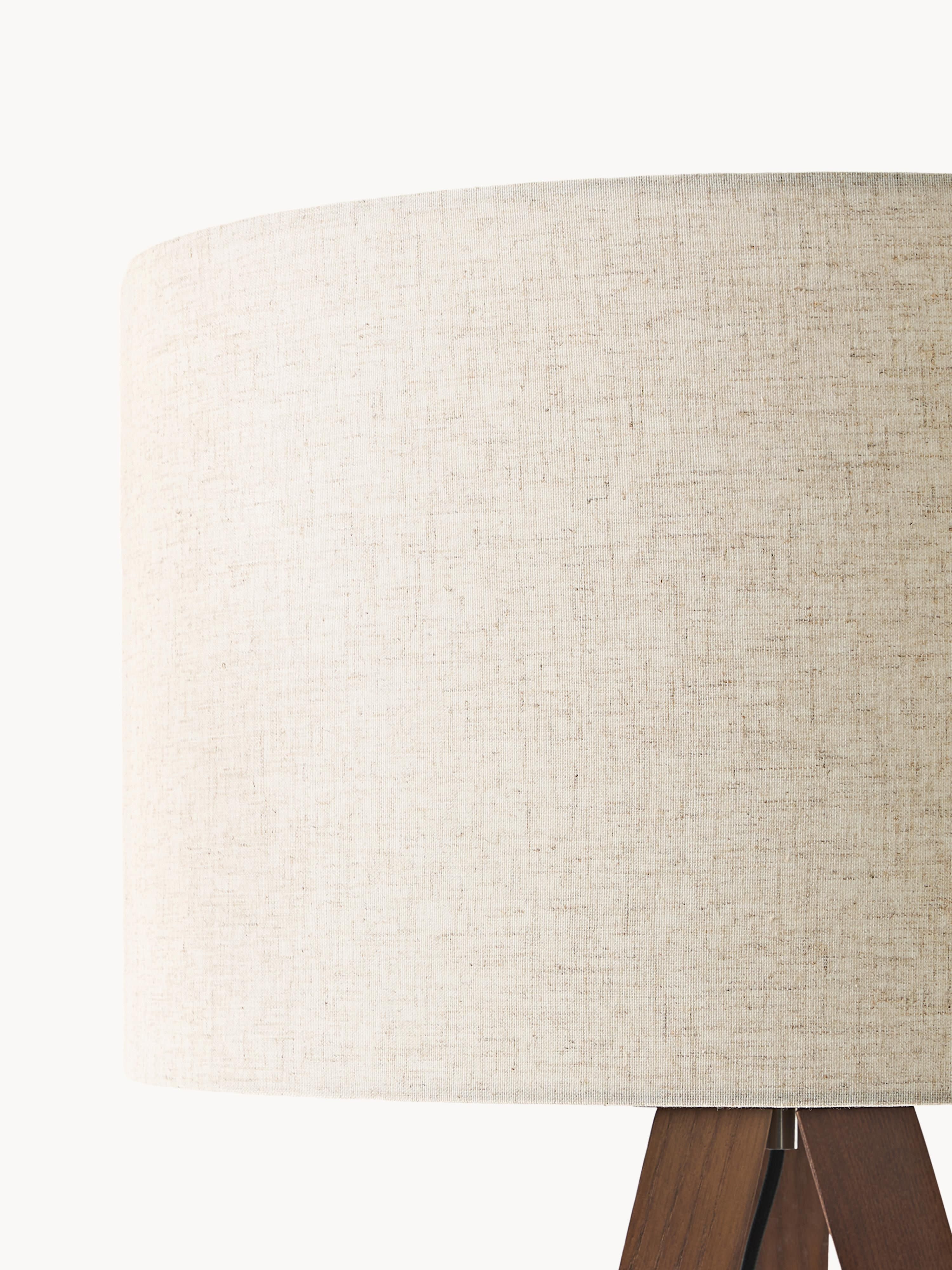 Lampadaire trépied scandi en bois massif Garth - Beige, brun foncé