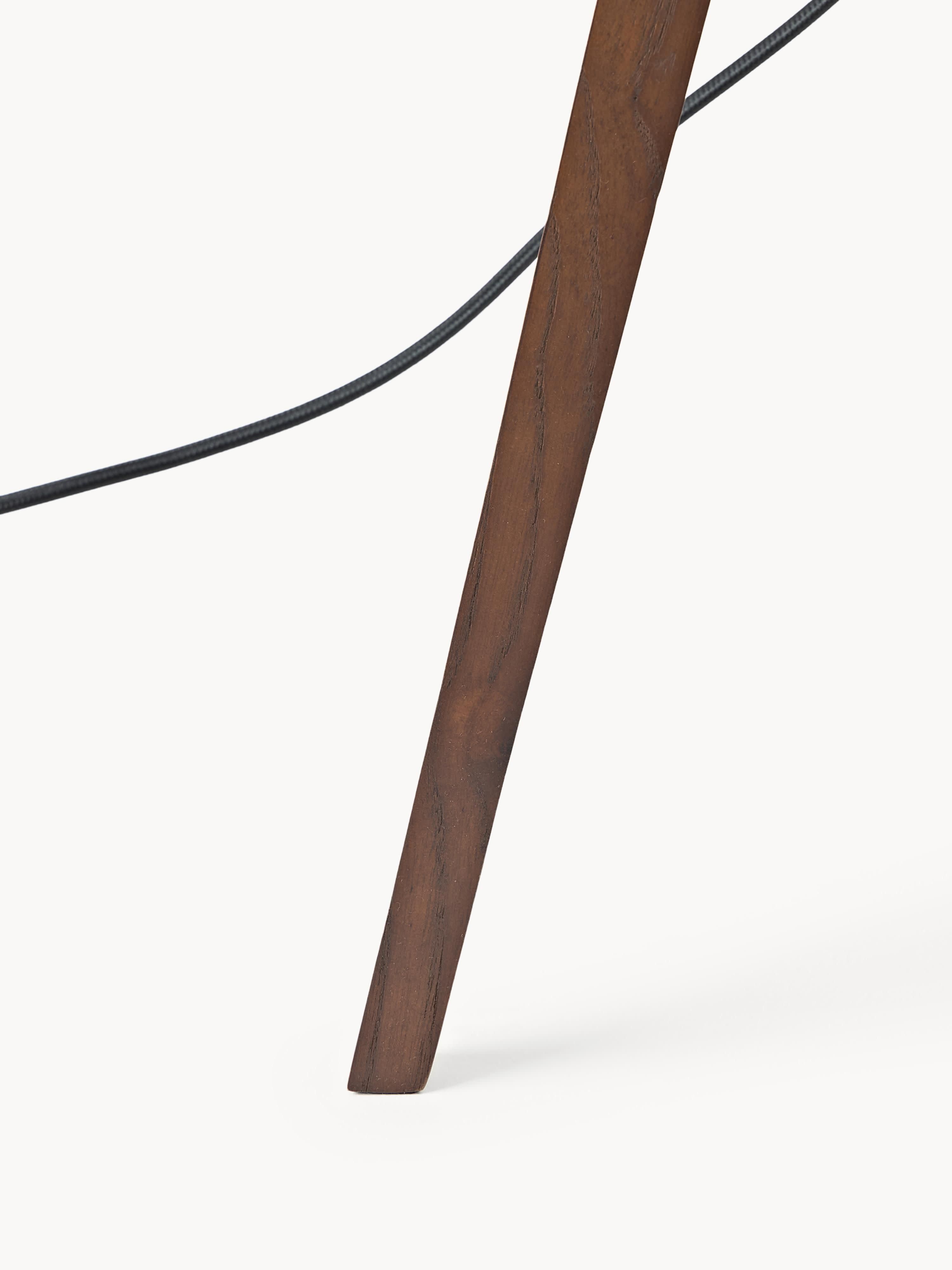 Lampadaire trépied scandi en bois massif Garth - Beige, brun foncé