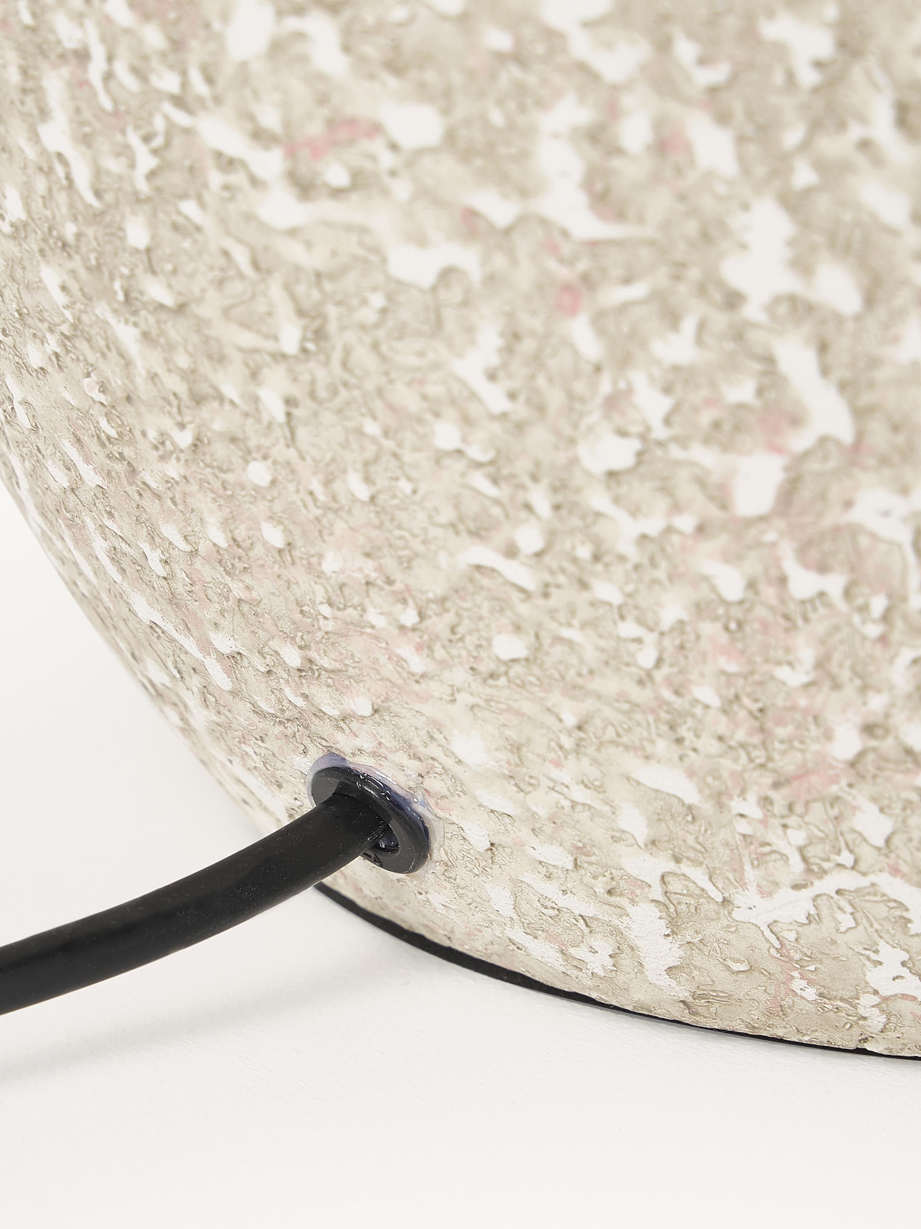 Grande lampe à poser avec pied en céramique Stephan - Blanc, beige