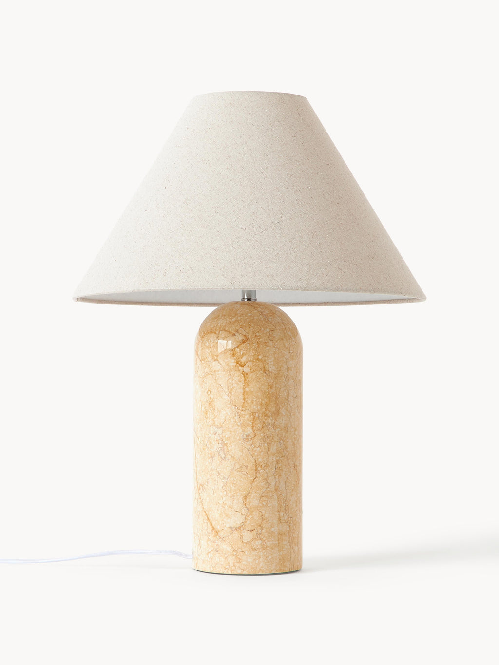Grande lampe à poser avec socle en marbre Baldvin - Beige, marbré