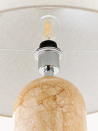 Grande lampe à poser avec socle en marbre Baldvin - Beige, marbré