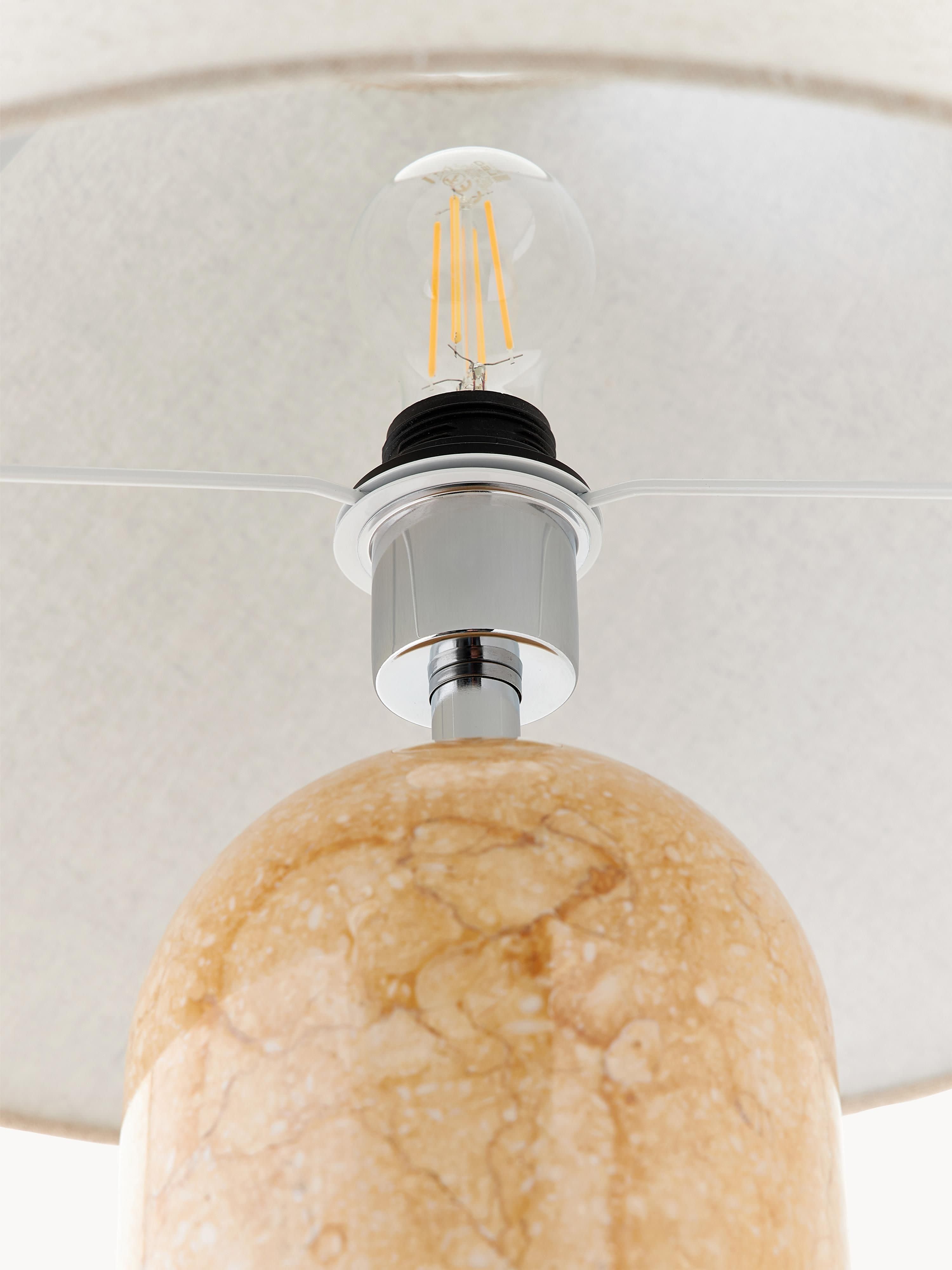 Grande lampe à poser avec socle en marbre Baldvin - Beige, marbré