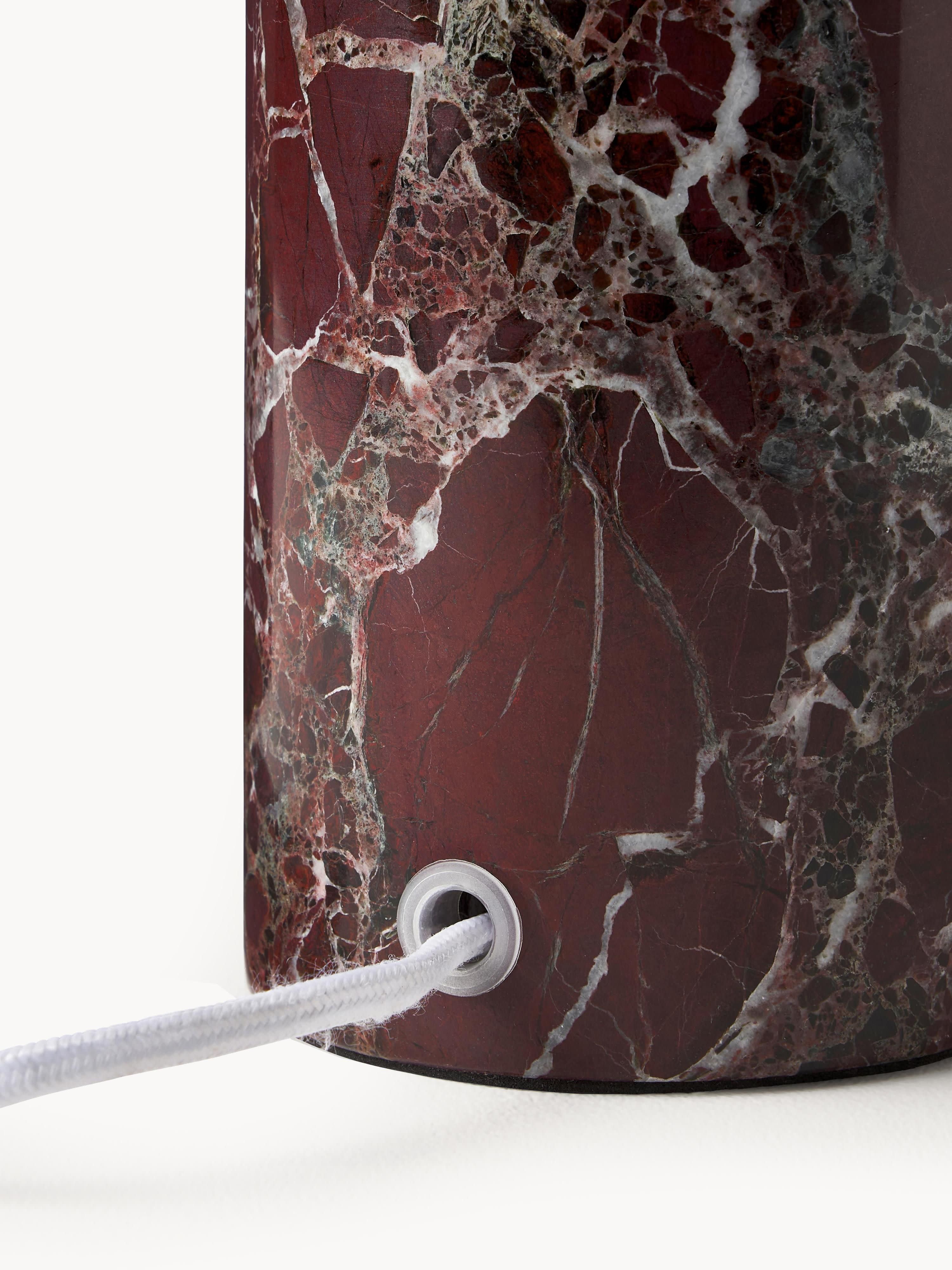 Lampe à poser avec pied en marbre Baldvin - Beige, rouge, marbré