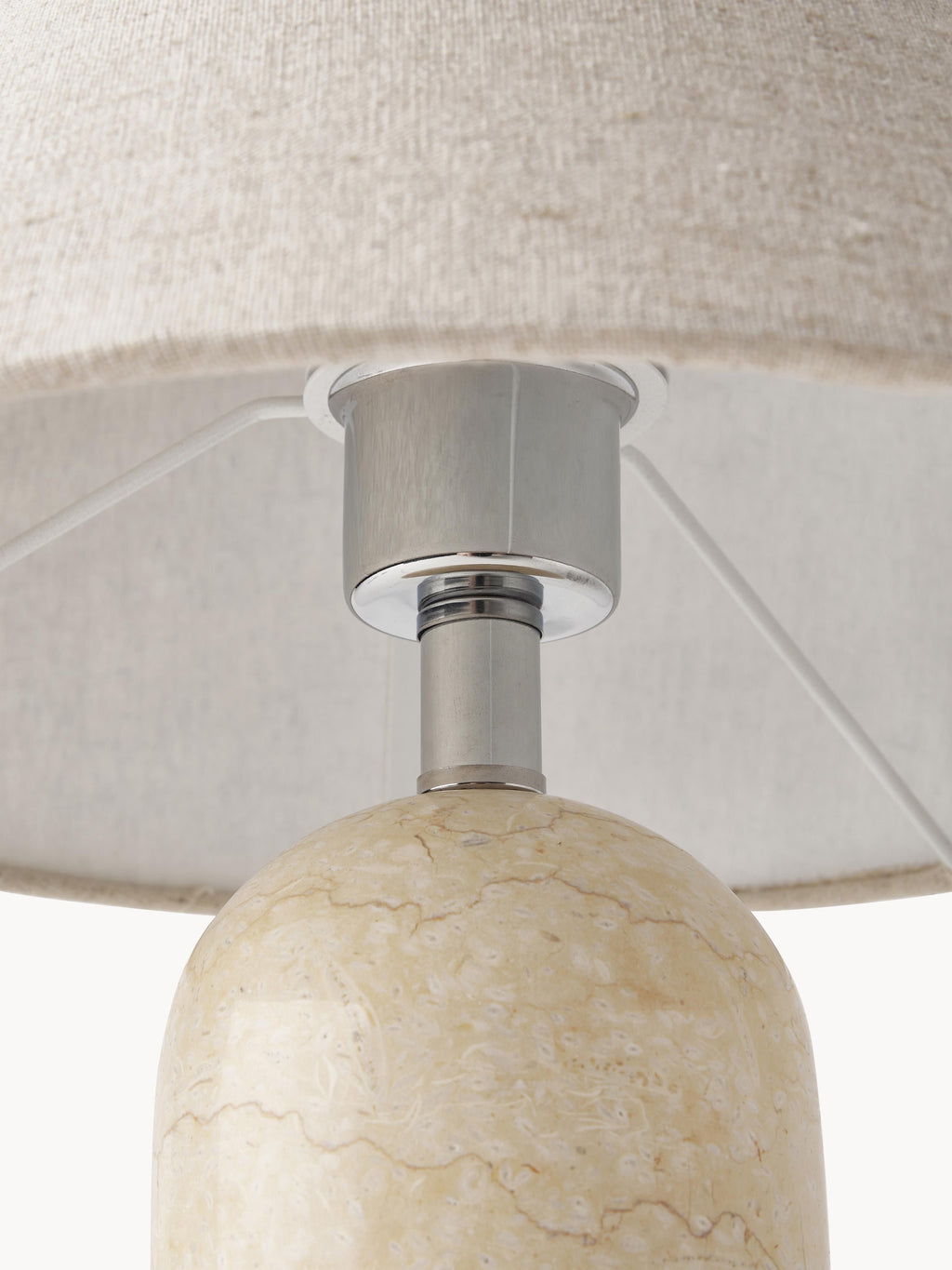 Lampe à poser avec pied en marbre Baldvin - Beige, marbré