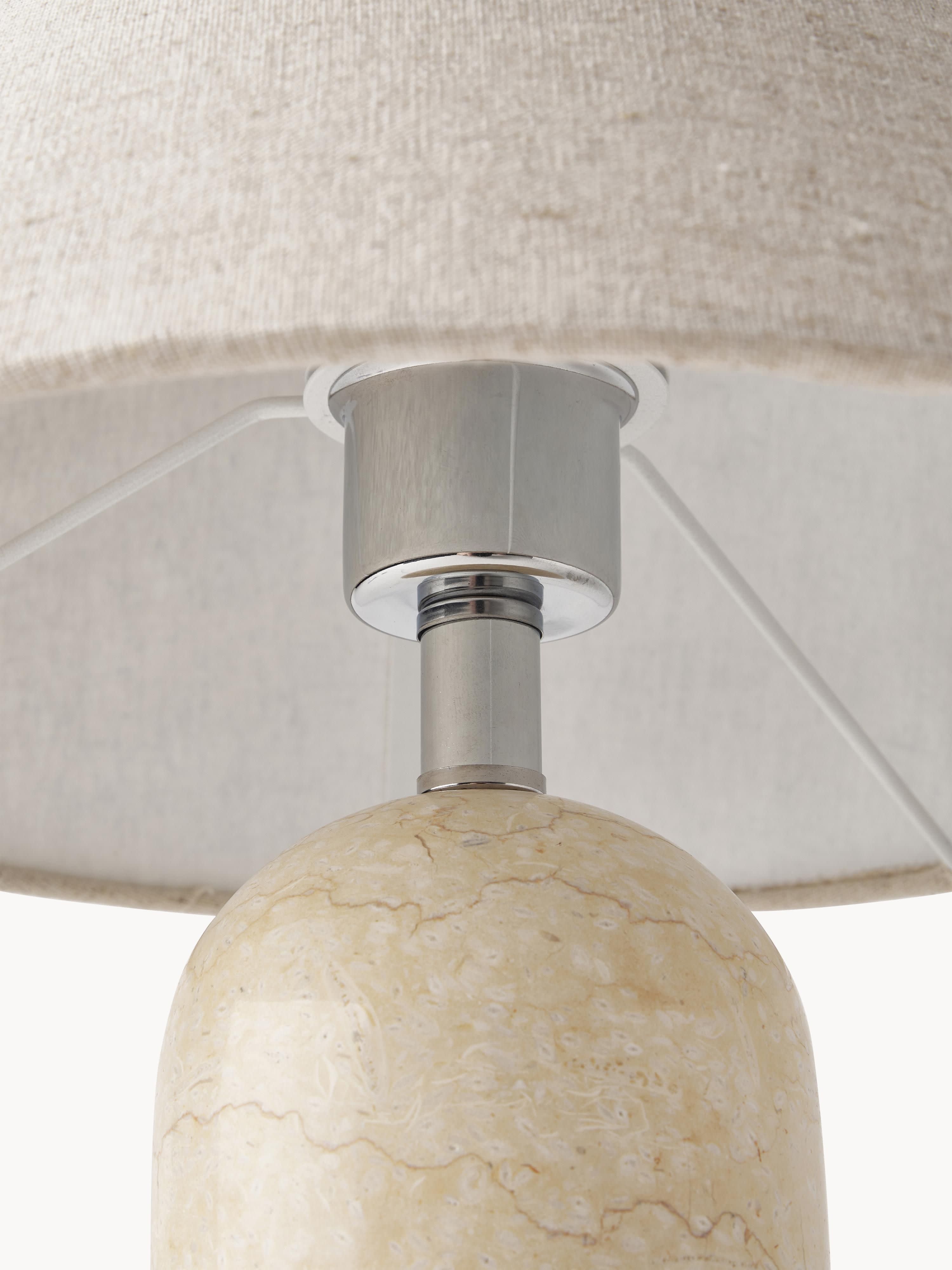 Lampe à poser avec pied en marbre Baldvin - Beige, marbré