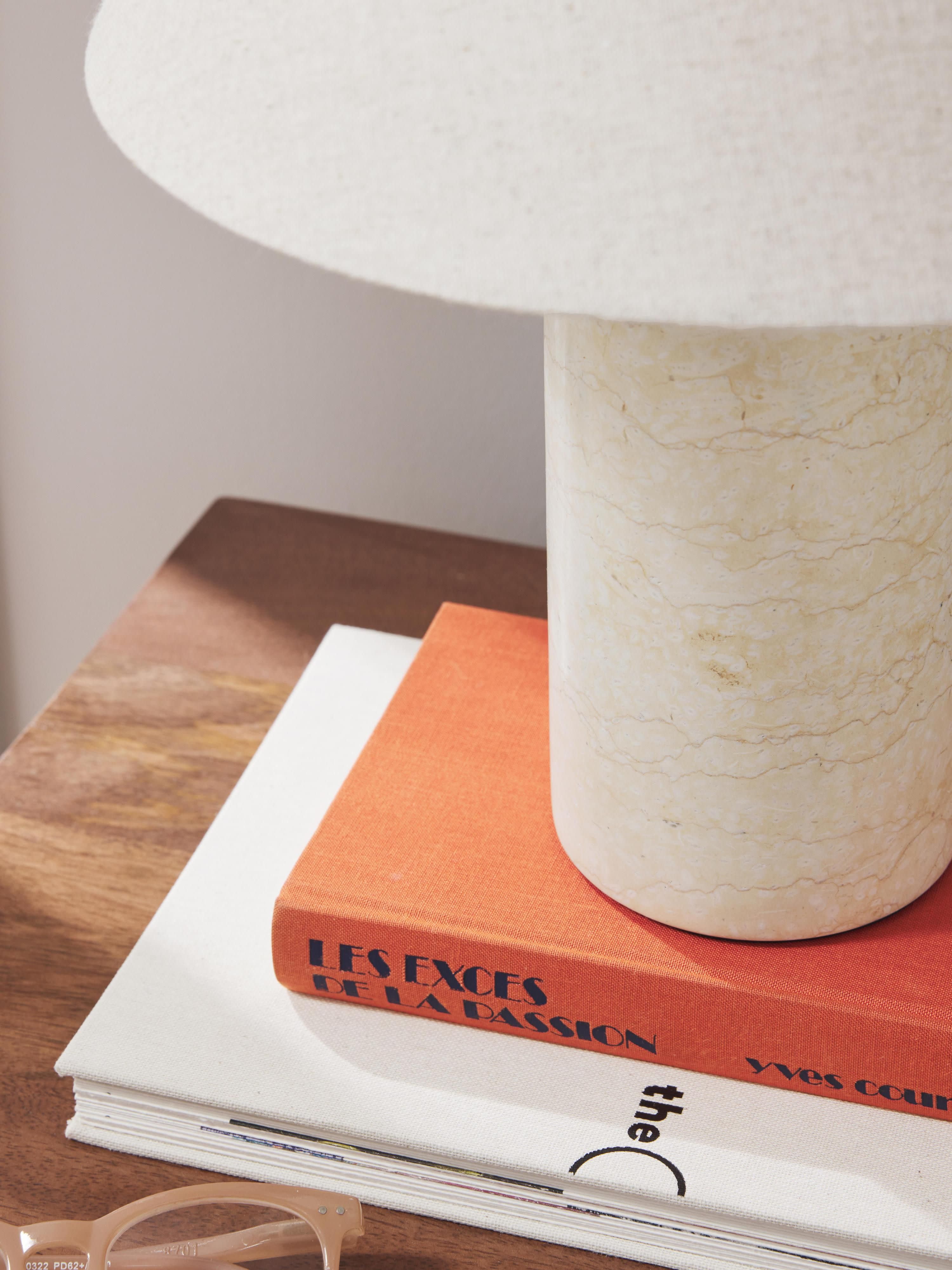 Lampe à poser avec pied en marbre Baldvin - Beige, marbré