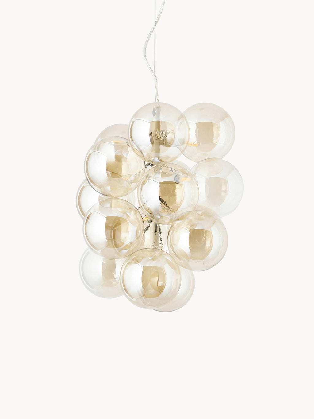 Suspension grappe design en verre Pearce - Doré