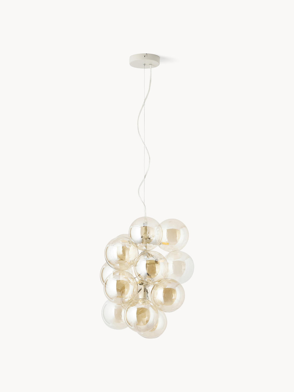 Suspension grappe design en verre Pearce - Doré