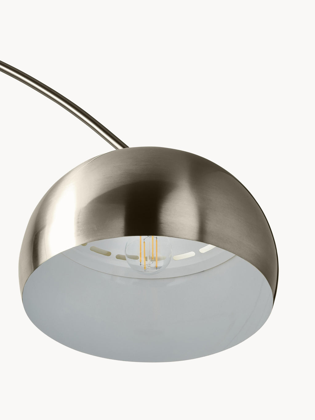 Grand lampadaire arc Dak - Gris chrome
