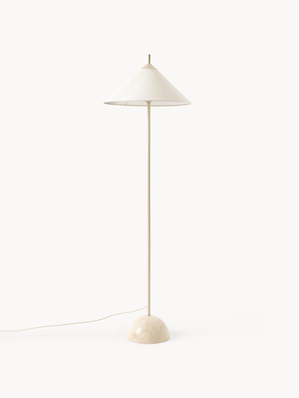 Lampadaire avec socle en marbre Archer - Beige