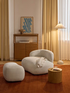 Lampadaire avec socle en marbre Archer - Beige