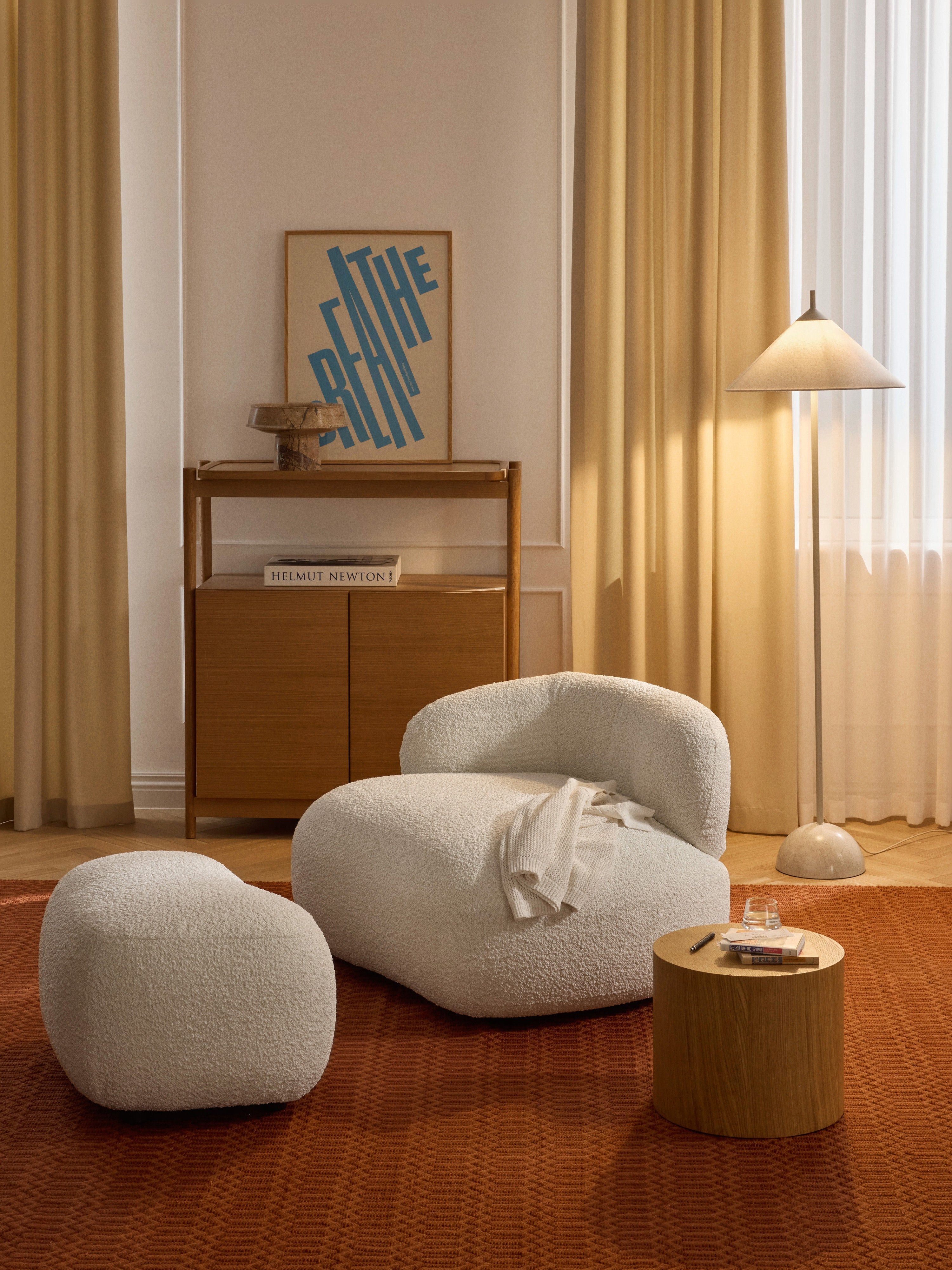 Lampadaire avec socle en marbre Archer - Beige
