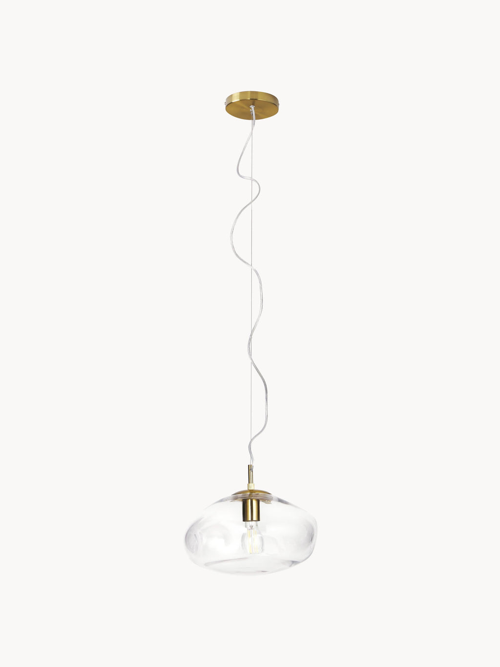 Suspension en verre Kol - Transparent, doré