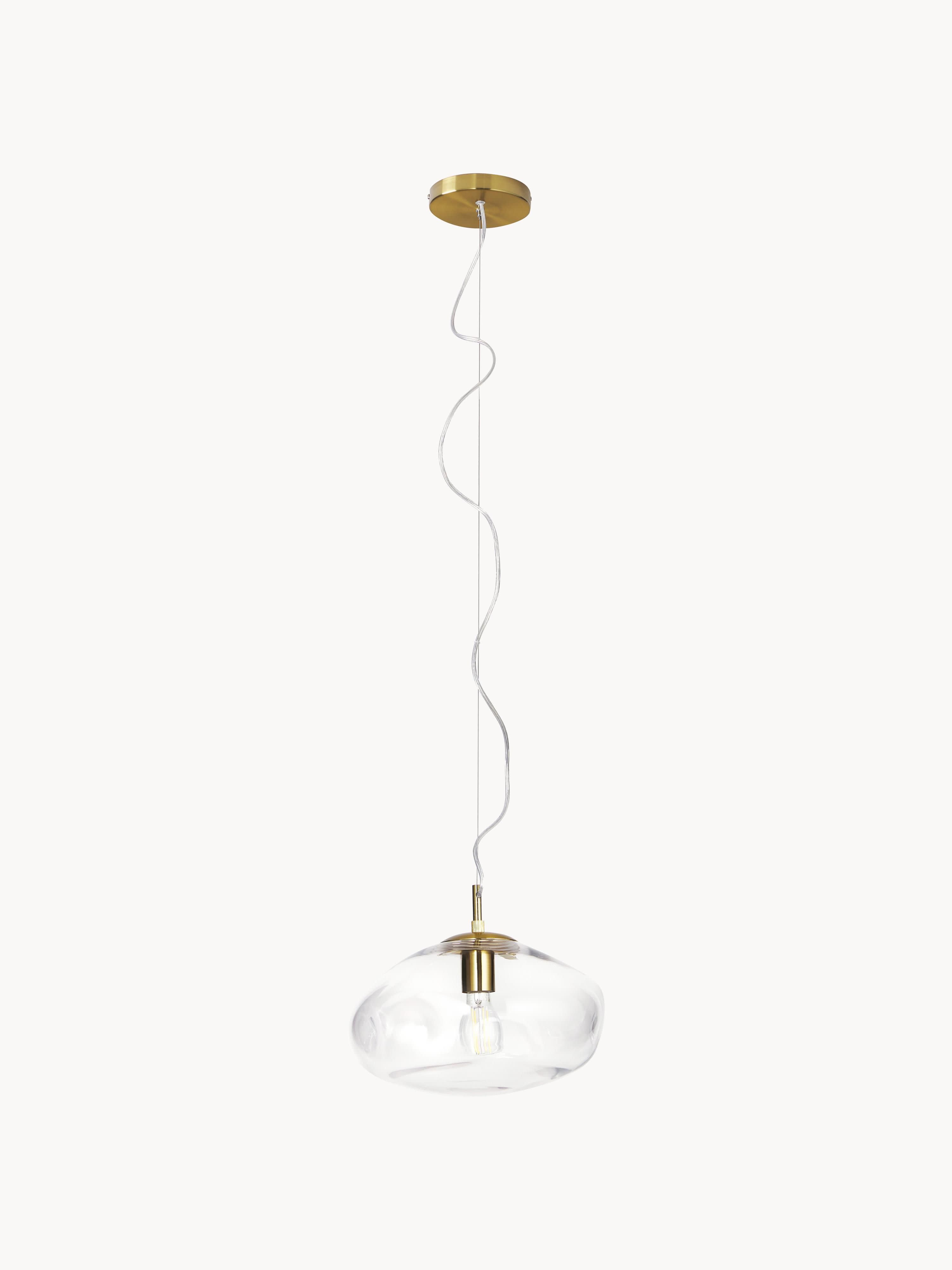 Suspension en verre Kol - Transparent, doré