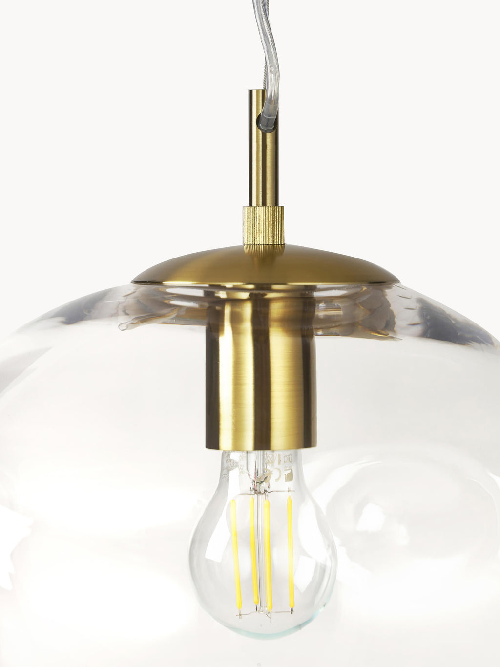 Suspension en verre Kol - Transparent, doré