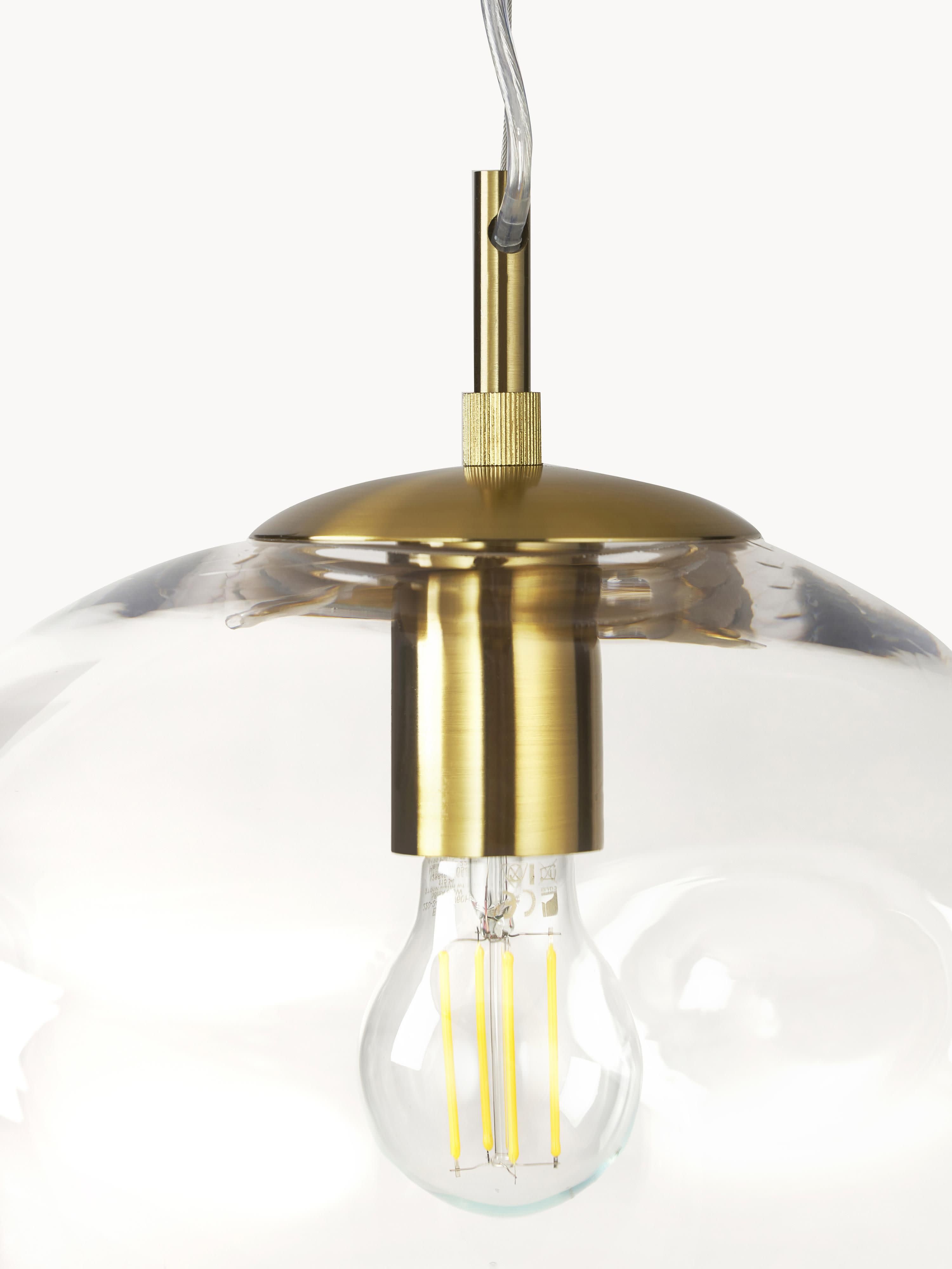 Suspension en verre Kol - Transparent, doré