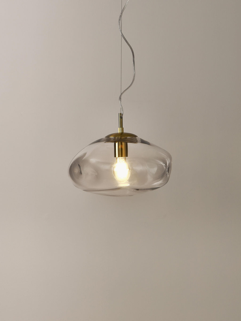 Suspension en verre Kol - Transparent, doré