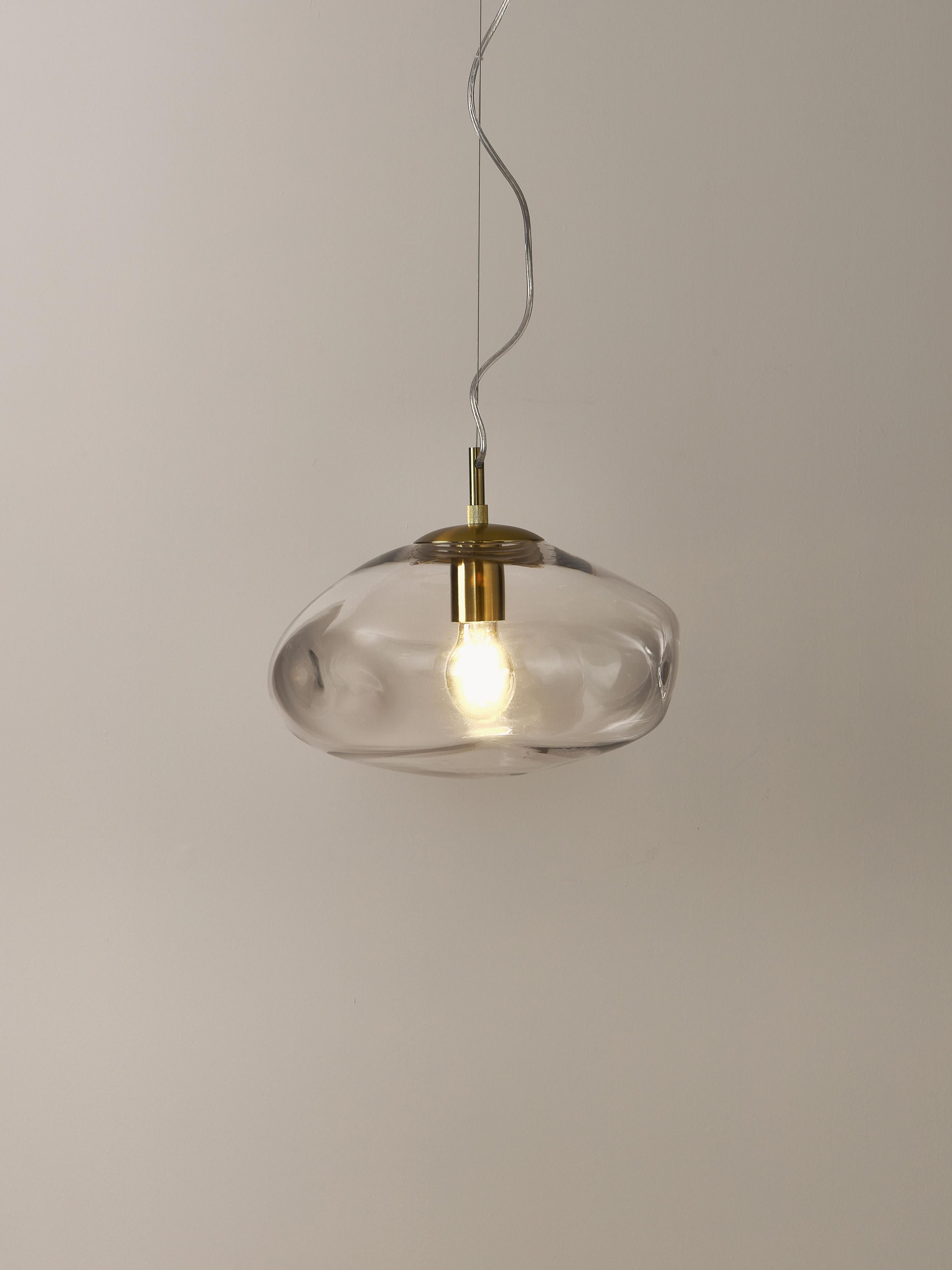 Suspension en verre Kol - Transparent, doré