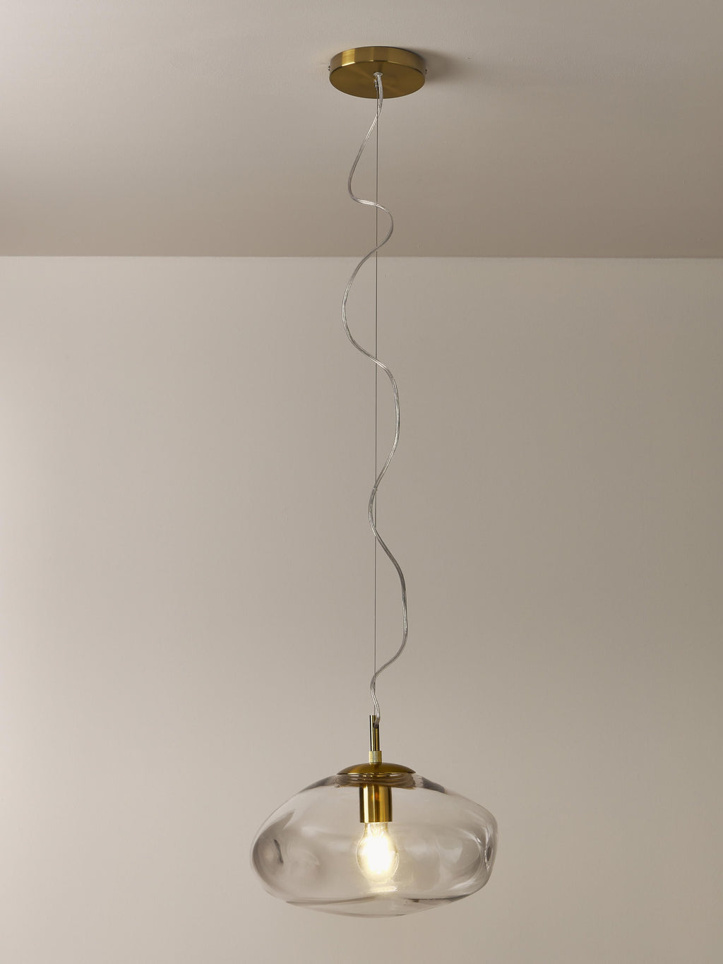 Suspension en verre Kol - Transparent, doré