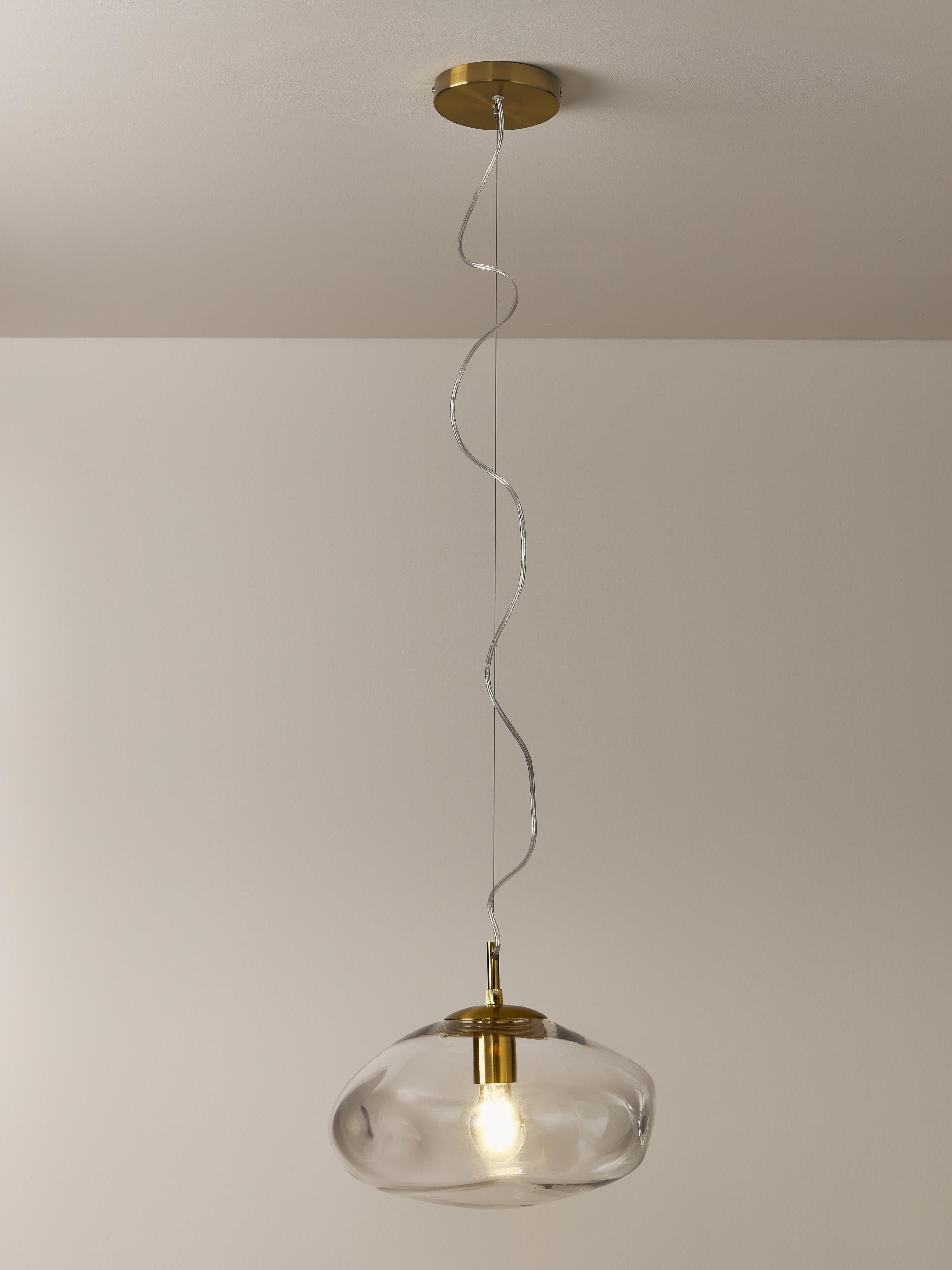 Suspension en verre Kol - Transparent, doré