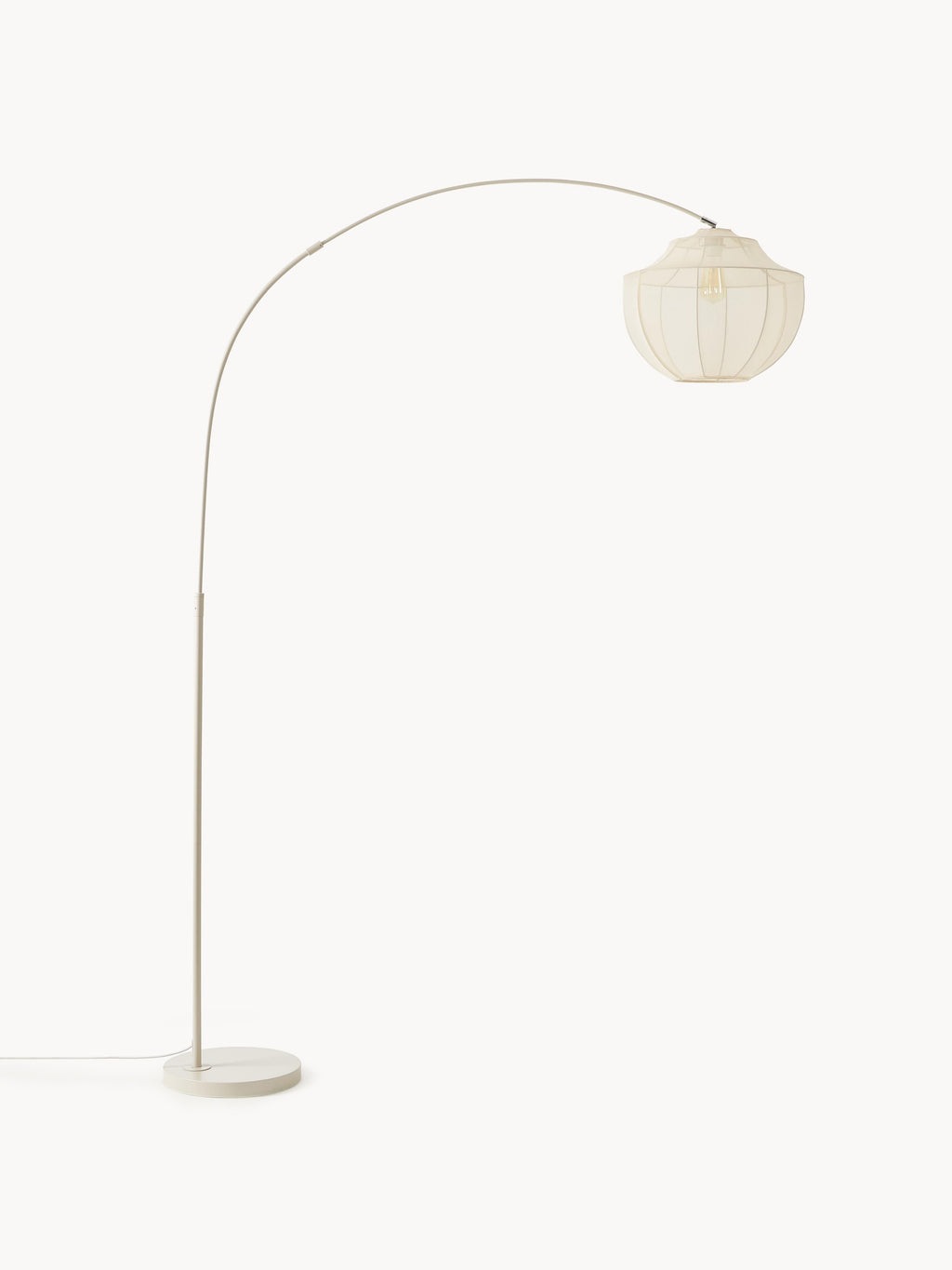 Grand lampadaire arc en tulle Paavo - Beige clair