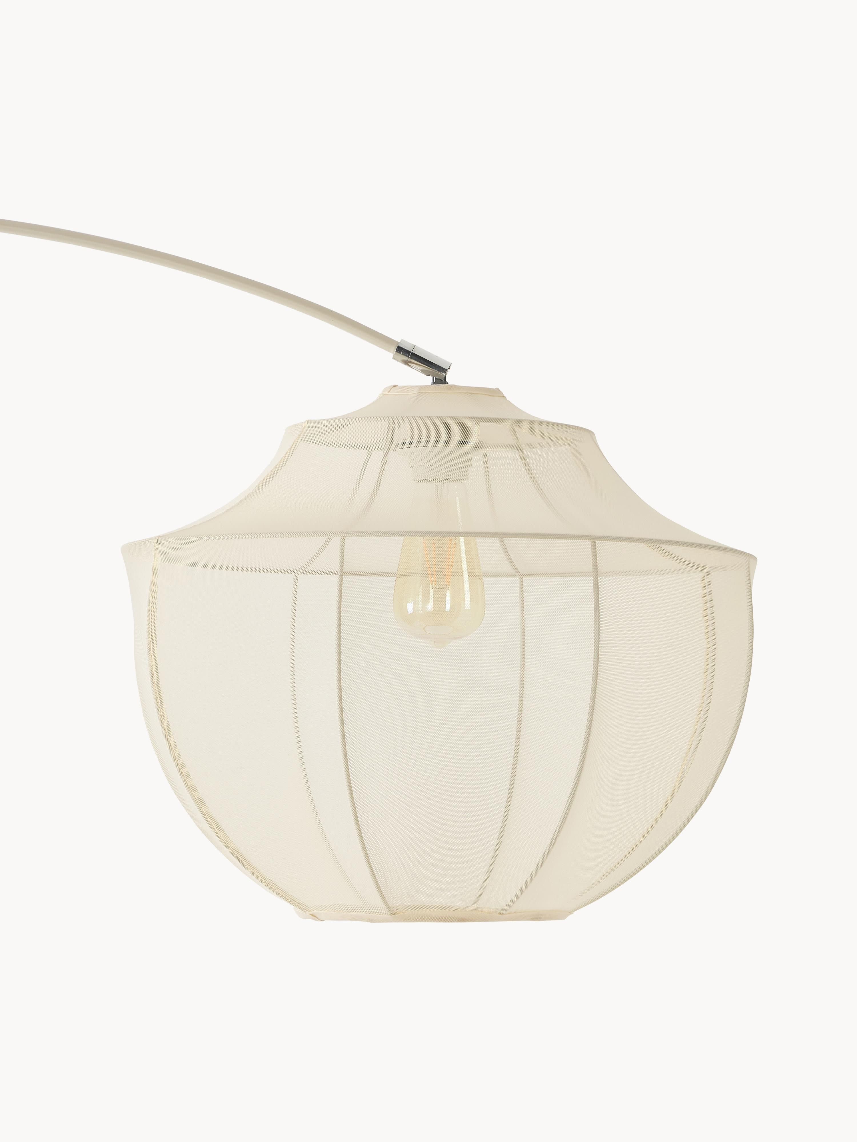 Grand lampadaire arc en tulle Paavo - Beige clair