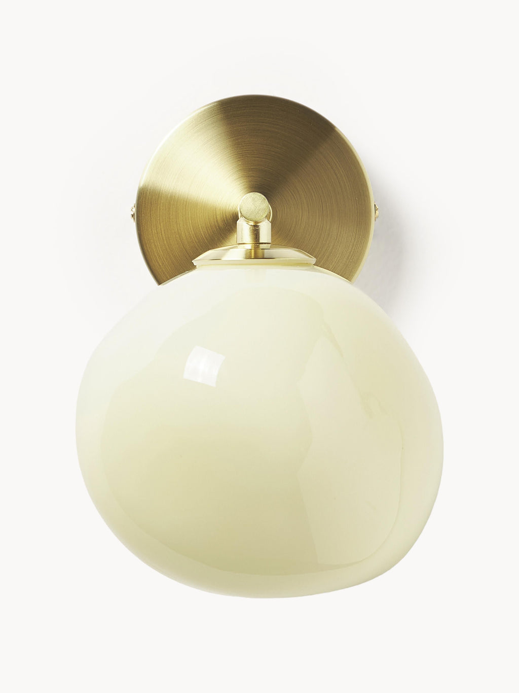 Applique mural en verre opalescent Noir - Blanc crème, doré