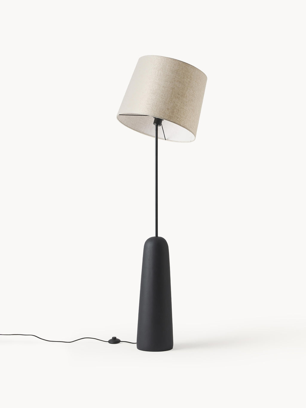 Lampadaire avec pied en béton Braxton - Anthracite, blanc crème