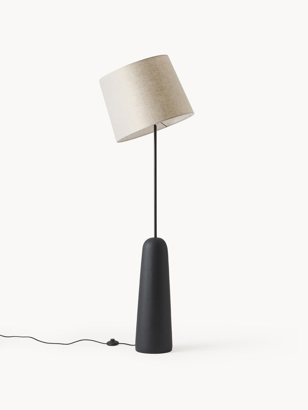 Lampadaire avec pied en béton Braxton - Anthracite, blanc crème