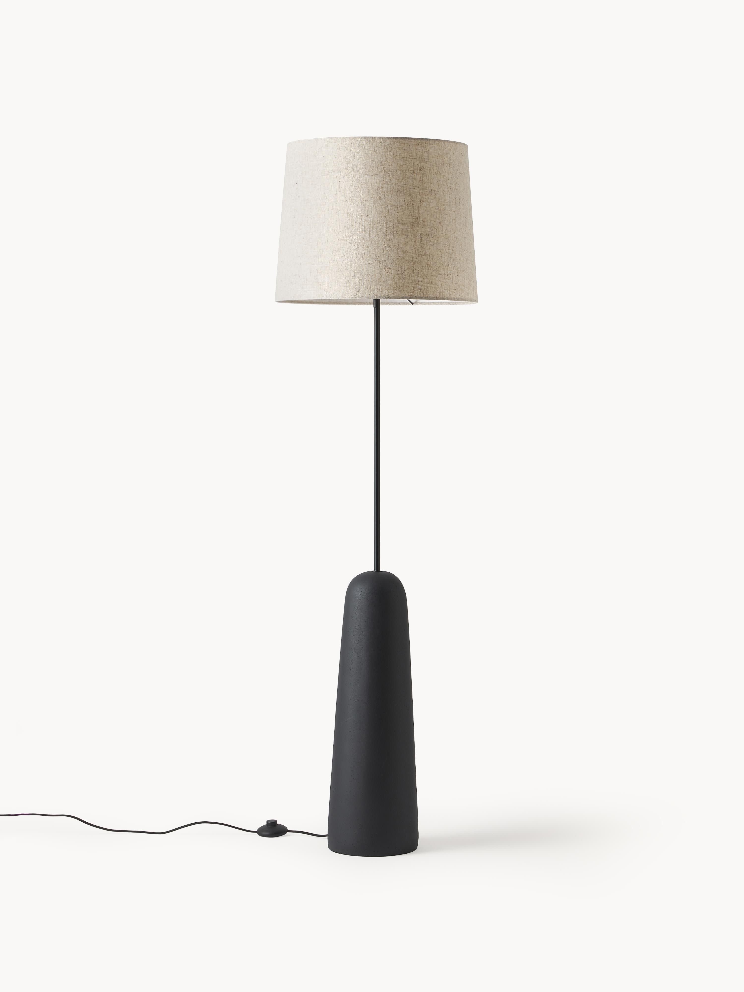 Lampadaire avec pied en béton Braxton - Anthracite, blanc crème