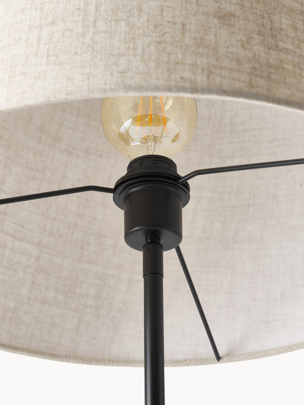Lampadaire avec pied en béton Braxton - Anthracite, blanc crème