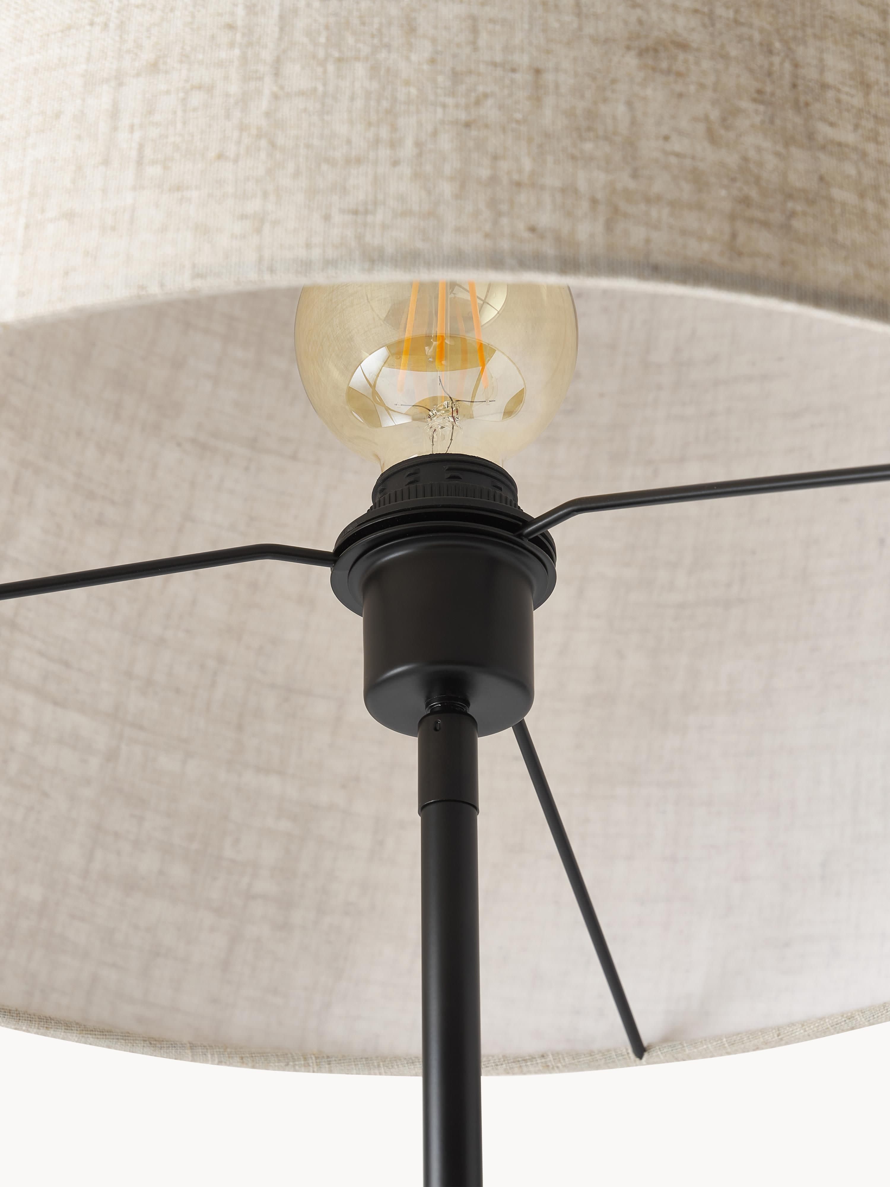Lampadaire avec pied en béton Braxton - Anthracite, blanc crème