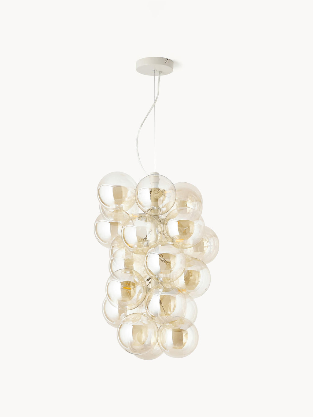 Suspension grappe design en verre Pearce - Doré