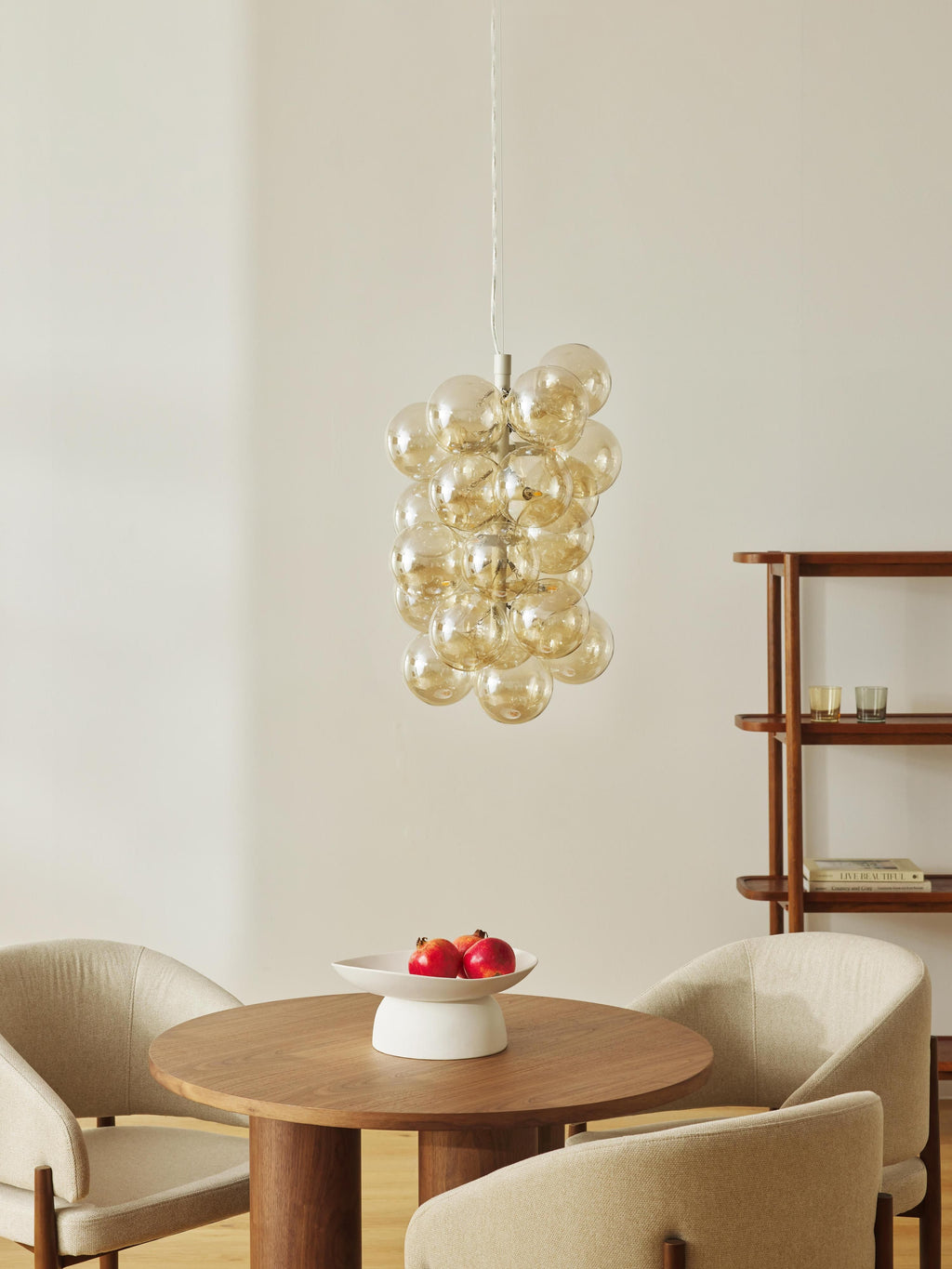 Suspension grappe design en verre Pearce - Doré
