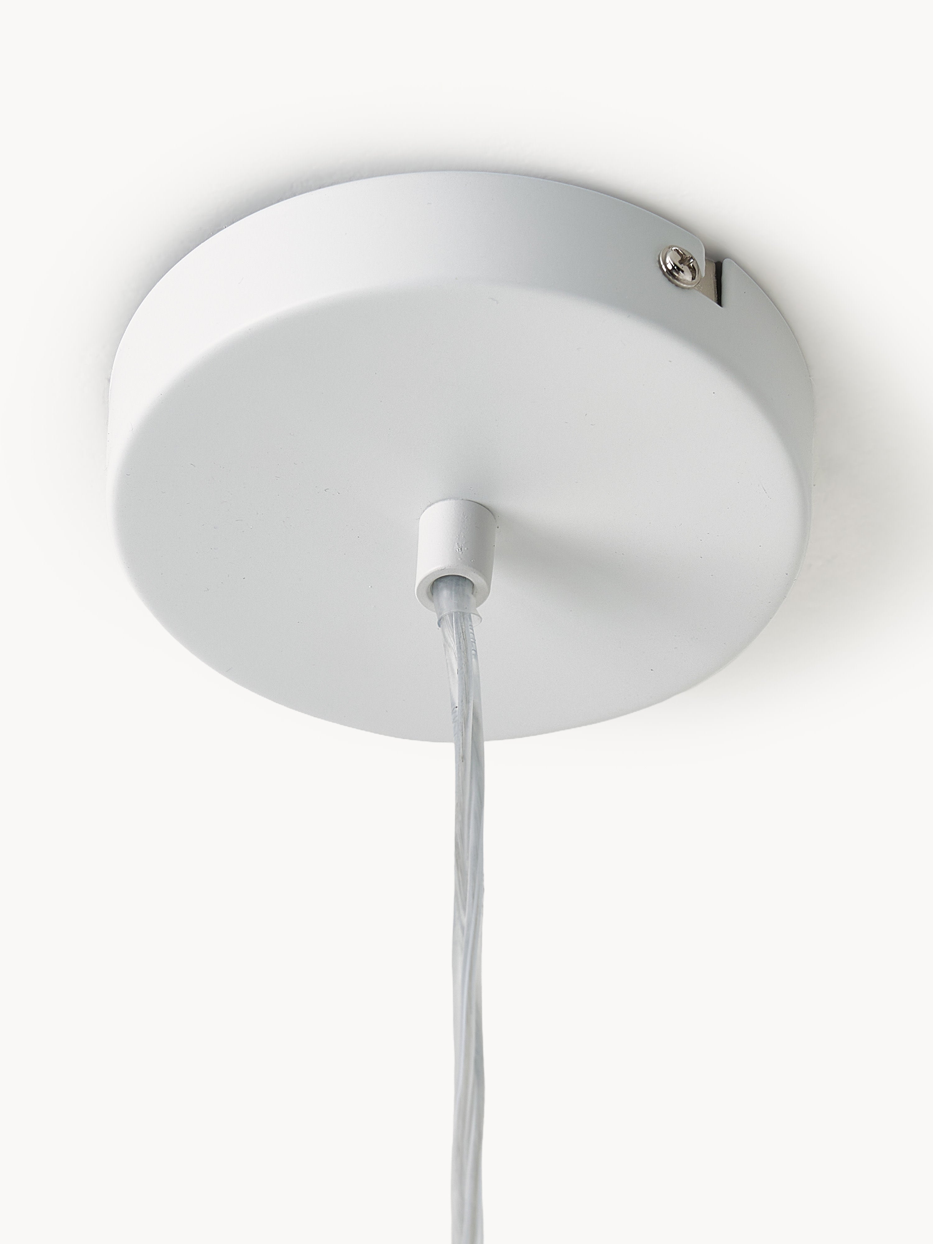 Suspension design en papier de riz Plato - Blanc, bois clair