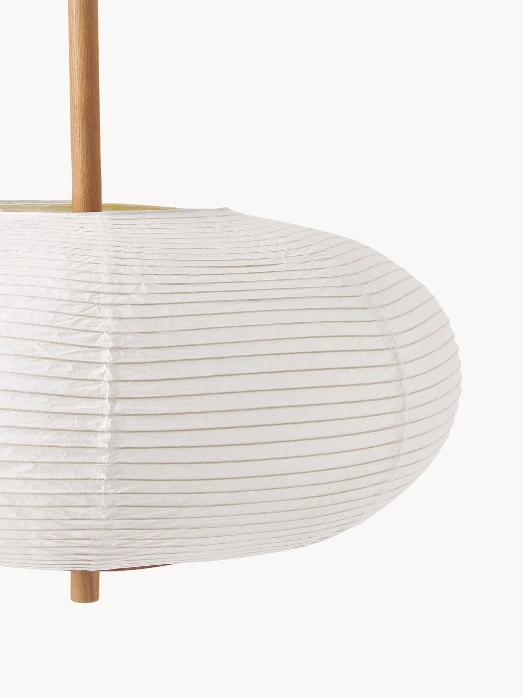 Suspension design en papier de riz Plato - Blanc, bois clair